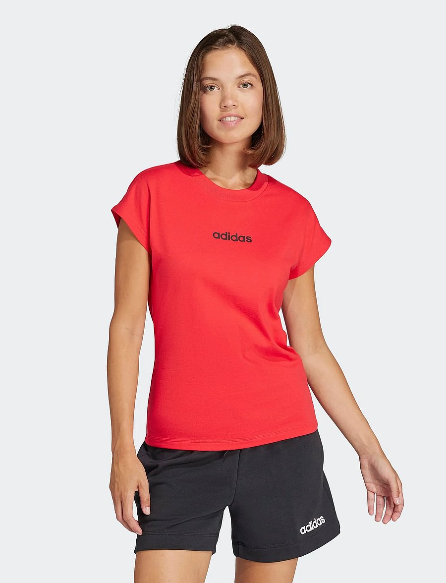 adidas Sportswear - W LIN SJ T - t-shirts - purrub/black - 0