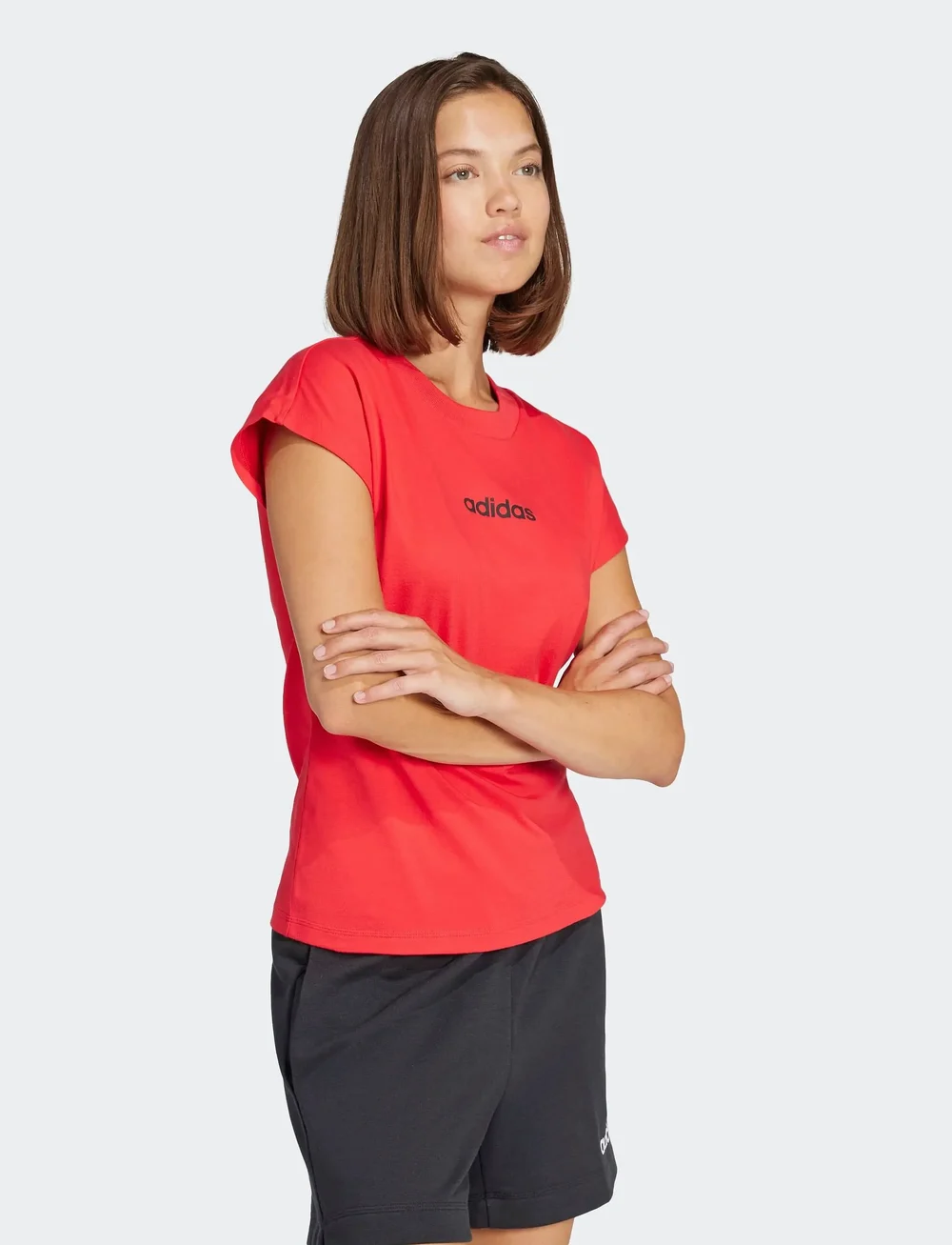 adidas Sportswear - W LIN SJ T - t-shirts - purrub/black - 4