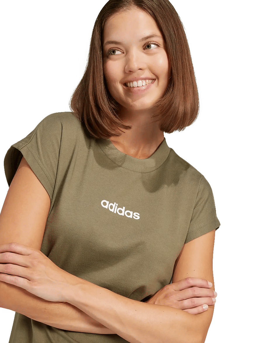 adidas Sportswear - W LIN SJ T - t-shirts - olistr/white - 4