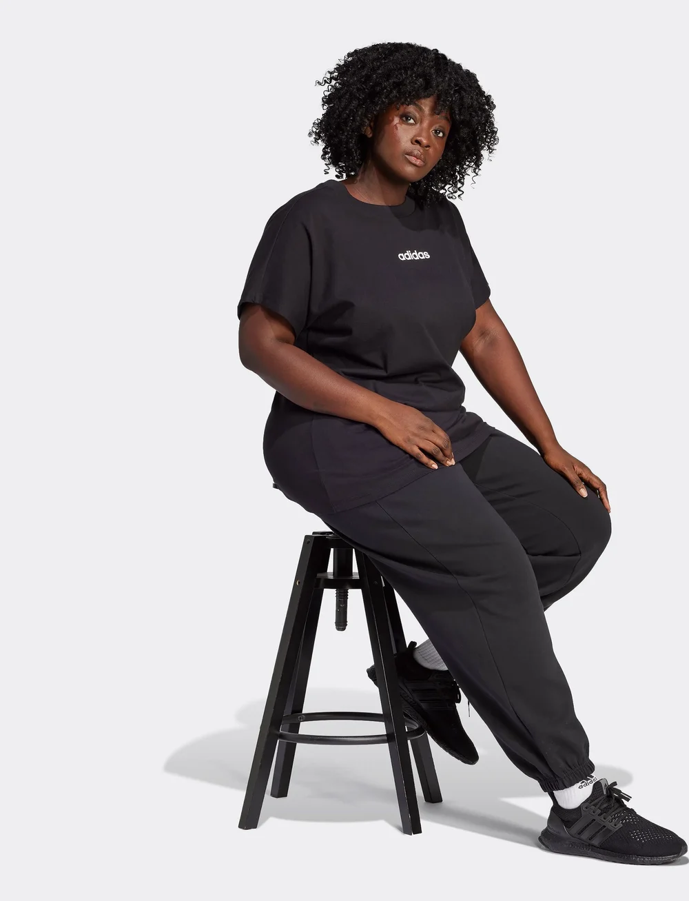 adidas Sportswear - W LIN SJ T INC - t-särgid - black/white - 5