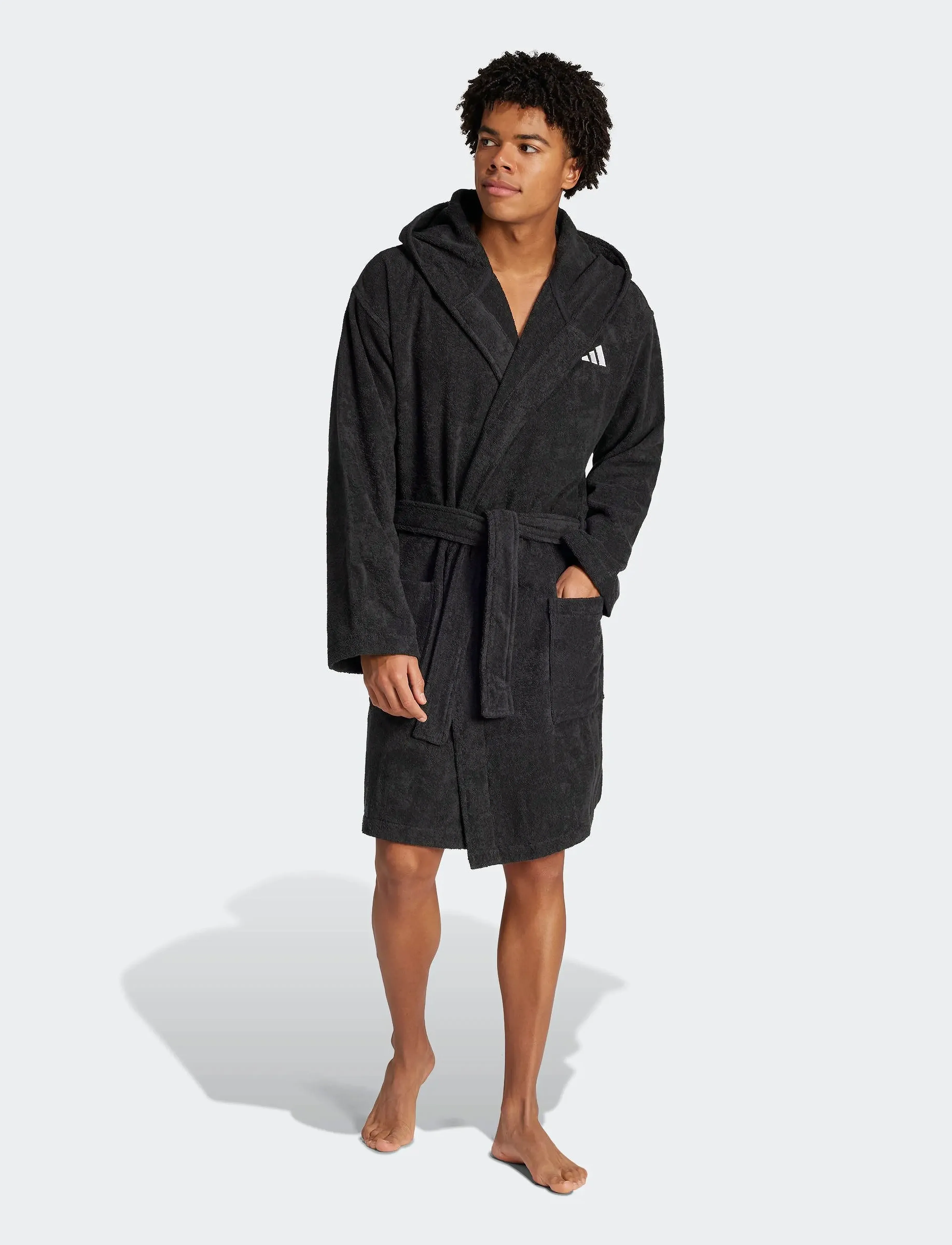 adidas Sportswear Bathrobe Hooded, Mænd, Hættebadekåbe, Sort, Str: M