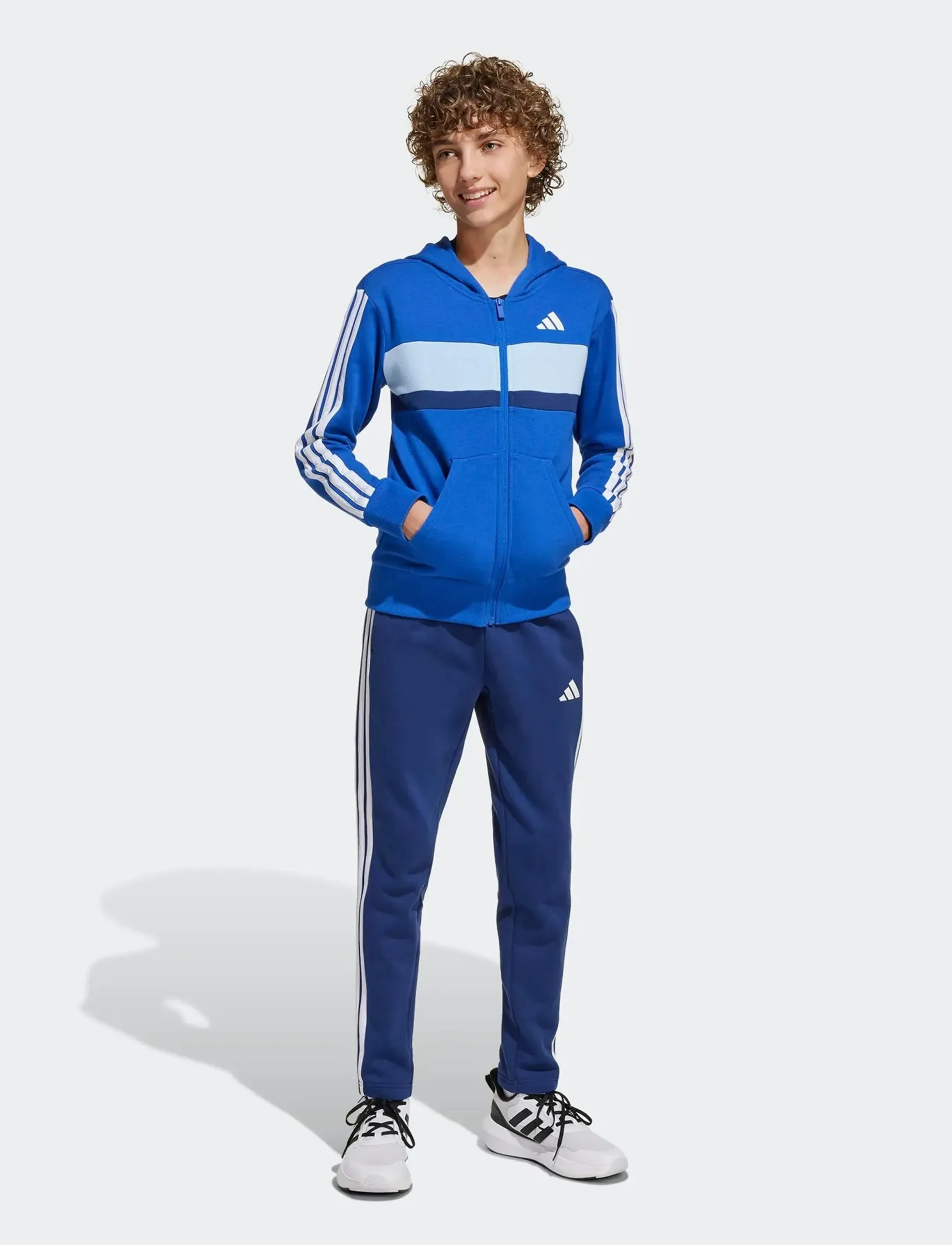 adidas Sportswear - J 3S TIB FL TS - sets met t-shirt met lange mouw - royblu/white/globlu - 0
