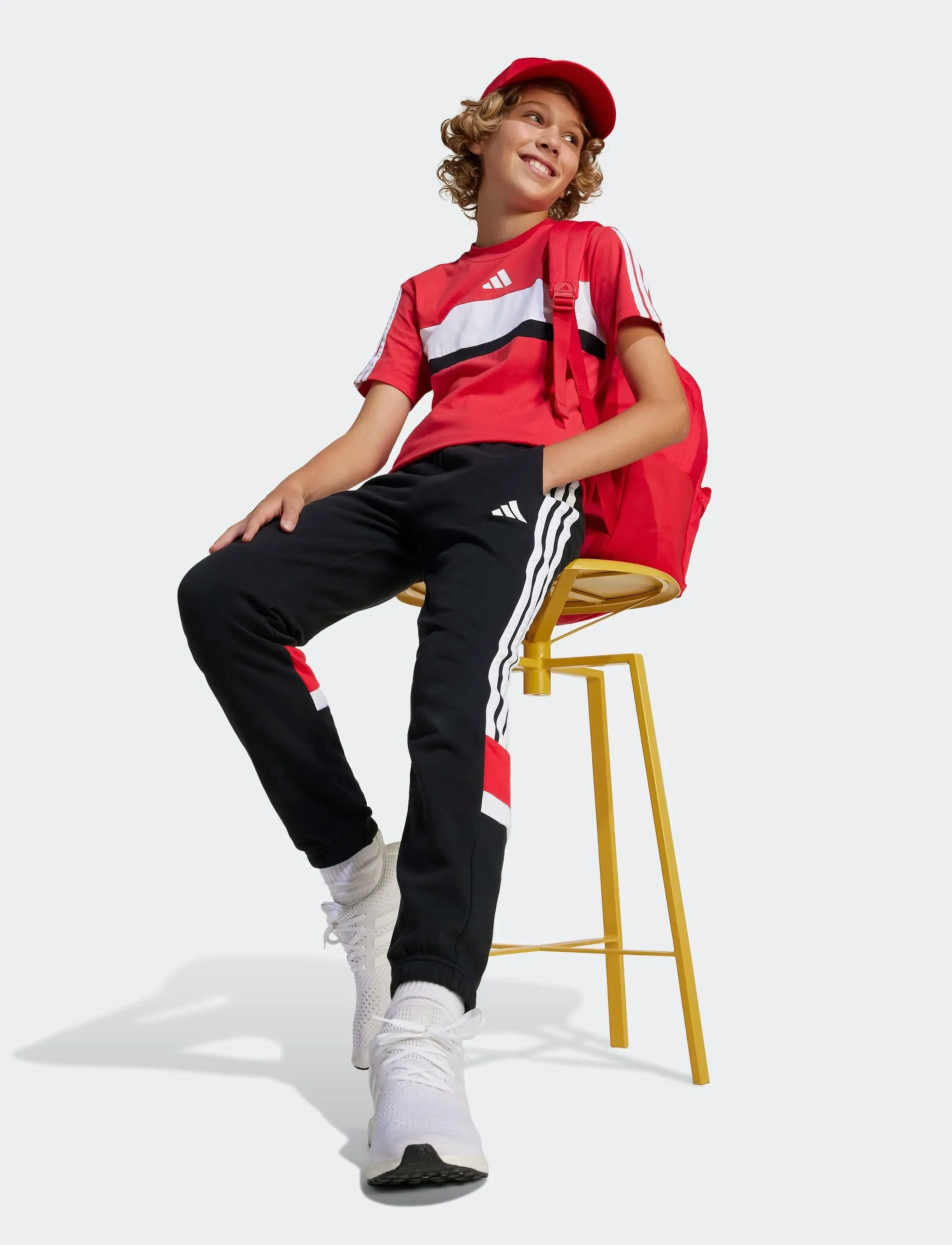 adidas Sportswear J 3S TIB T - Topi un T-krekli - PURRUB/WHITE / red