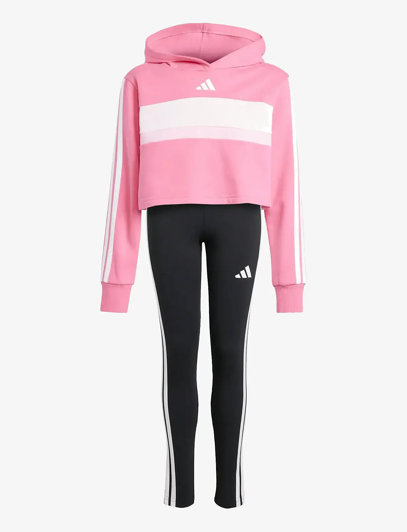 adidas Sportswear - JG 3S TIB FL ST - trainingsanzug - pnkfus/white/clpink - 1