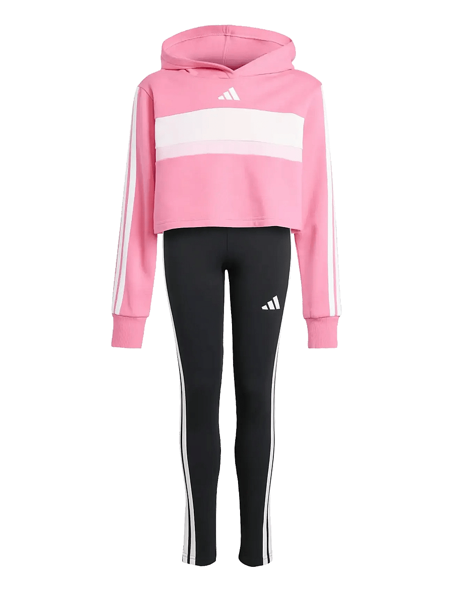 adidas Sportswear - JG 3S TIB FL ST - joggingsæt & matchende sæt - pnkfus/white/clpink - 1