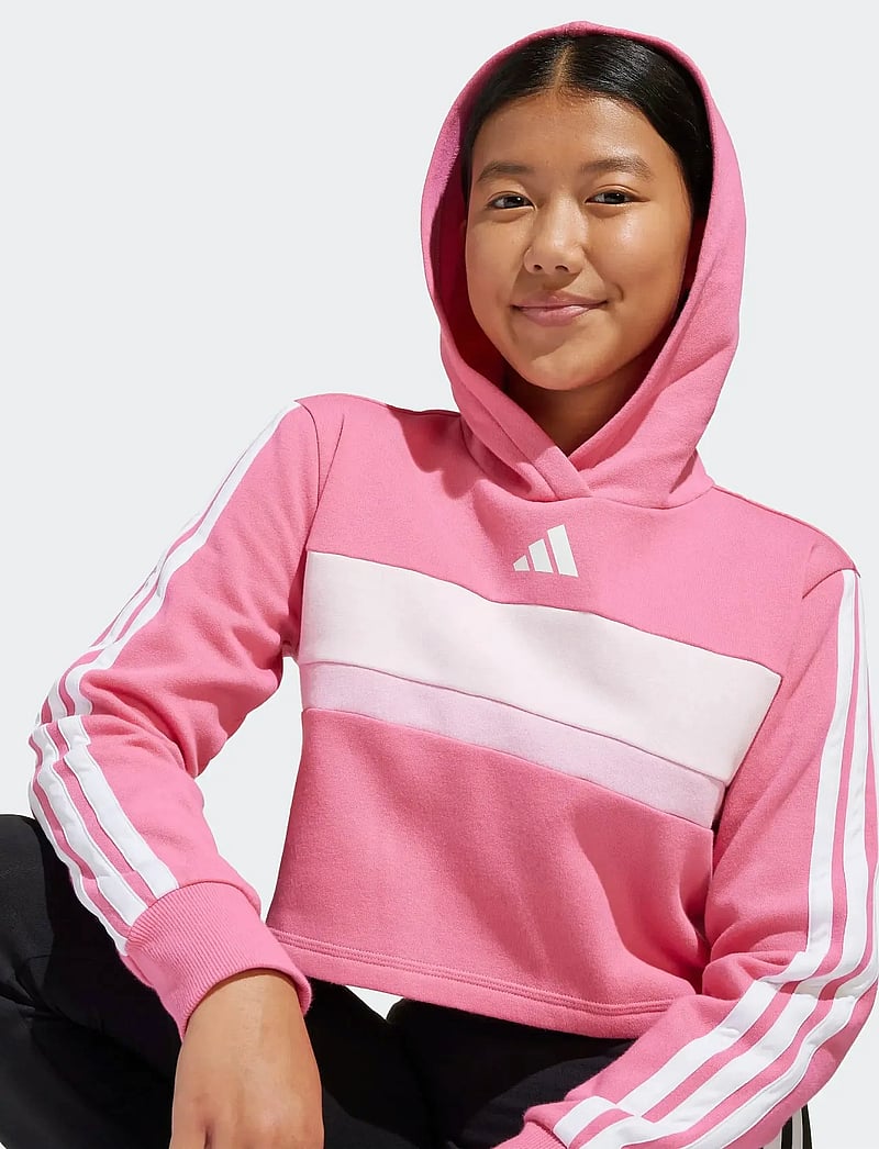 adidas Sportswear - JG 3S TIB FL ST - treniņtērpi un divdaļīgi komplekti - pnkfus/white/clpink - 3
