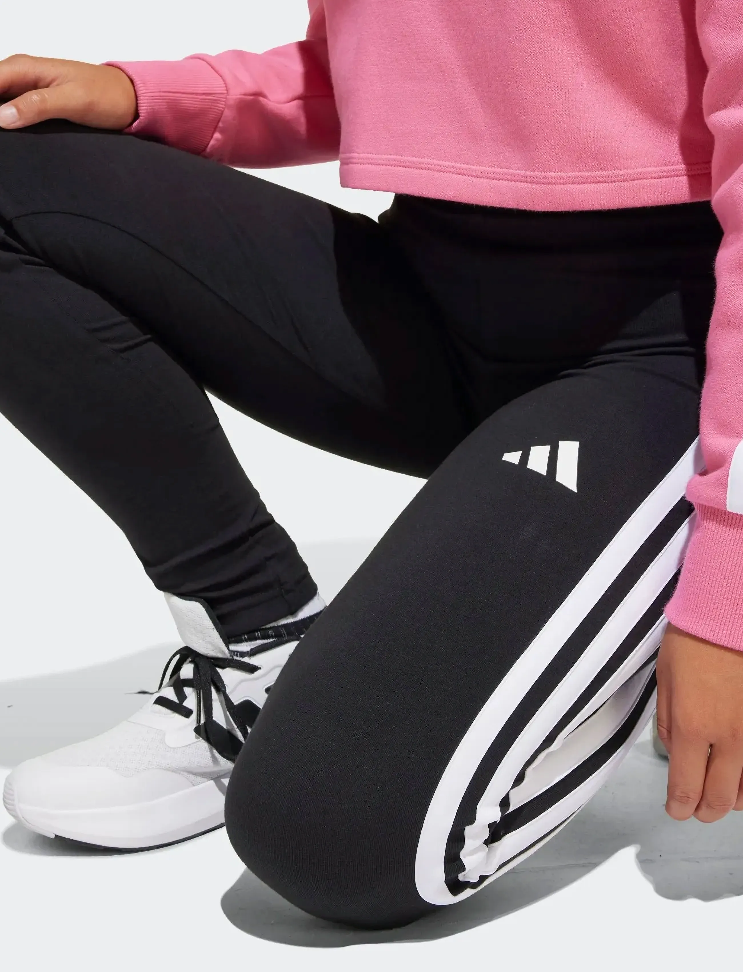 adidas Sportswear - JG 3S TIB FL ST - joggingsæt & matchende sæt - pnkfus/white/clpink - 4