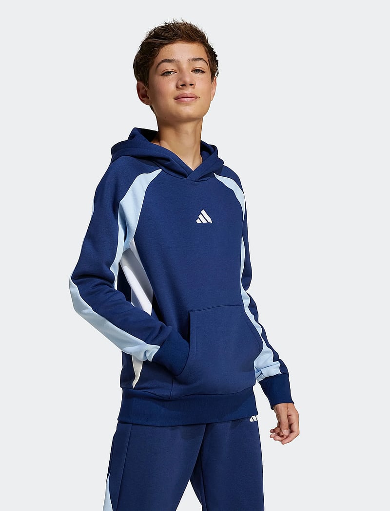 adidas Sportswear - J CB FL HD - huvtröjor - dkblue/globlu/white - 0