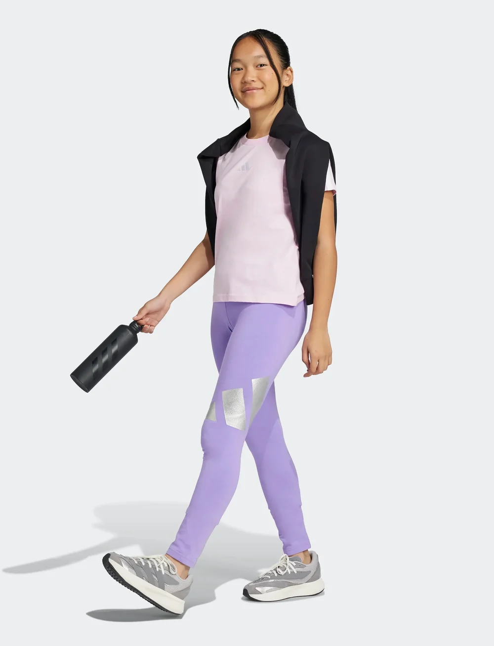 adidas Sportswear - JG GLAM LEG - leggings - viofus/silvmt - 0