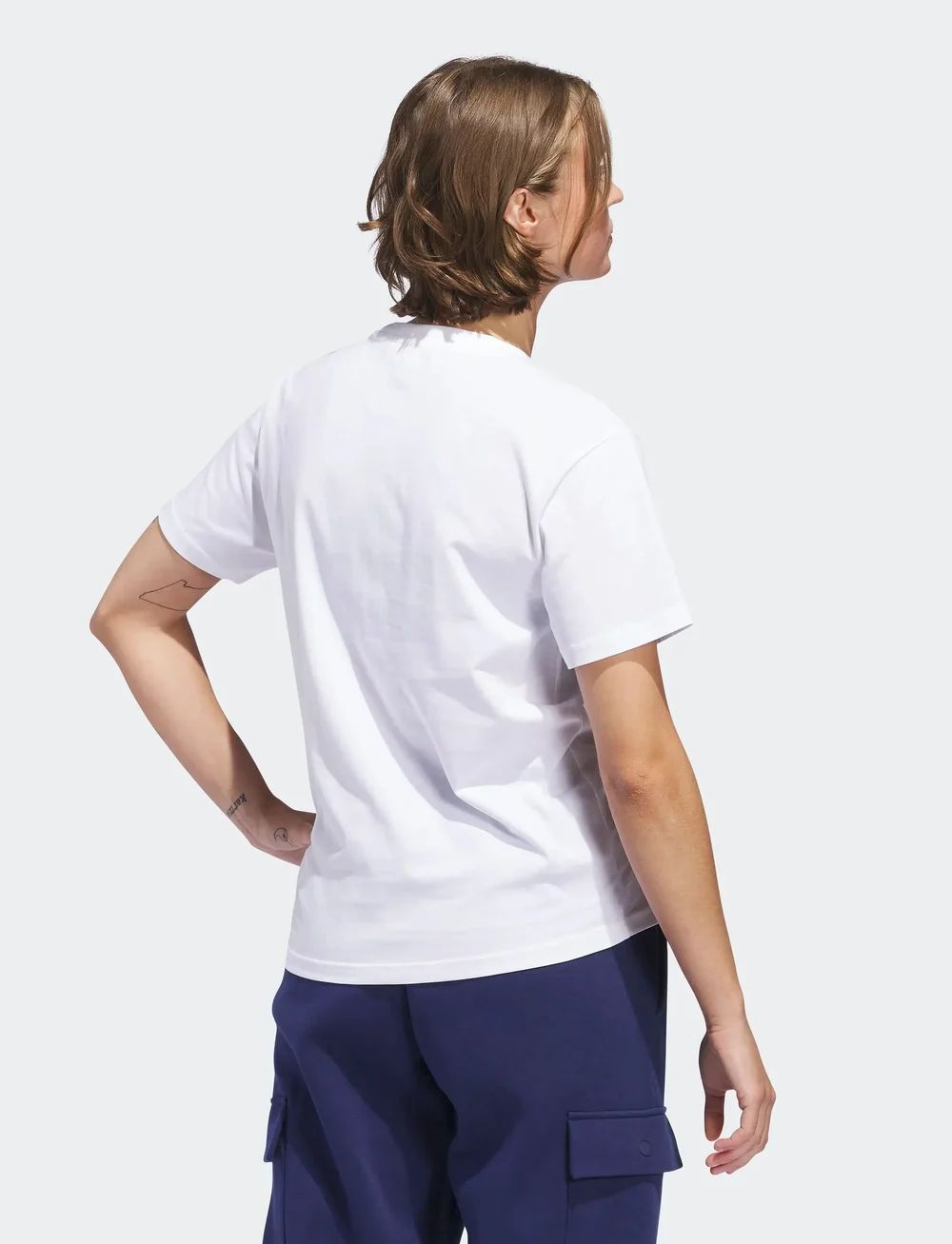 adidas Sportswear - W Elem Flrl Tee - t-shirts - white - 3