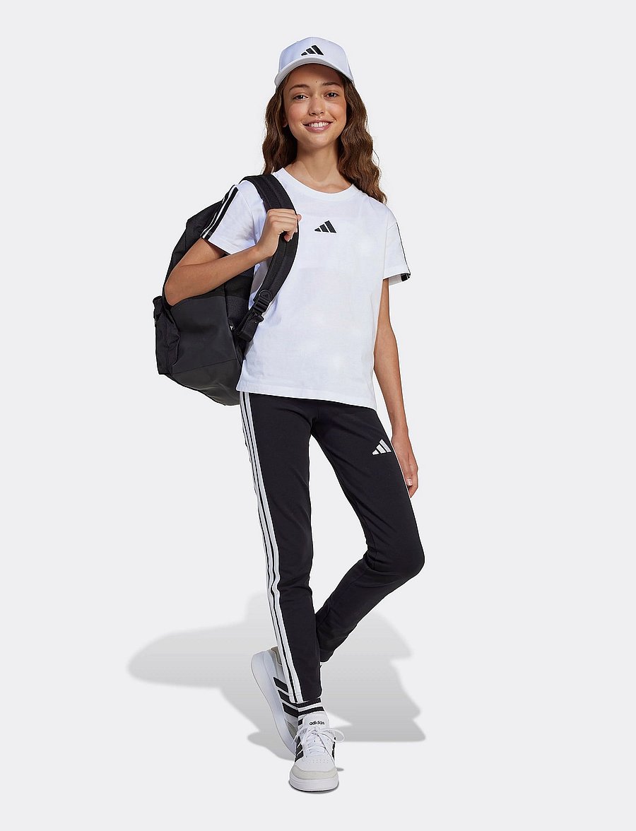 adidas Sportswear - JG 3S TEE 160 - kortærmede t-shirts - white/black - 0