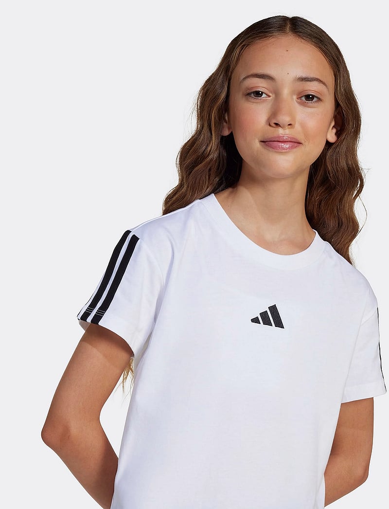 adidas Sportswear - JG 3S TEE 160 - kortærmede t-shirts - white/black - 2