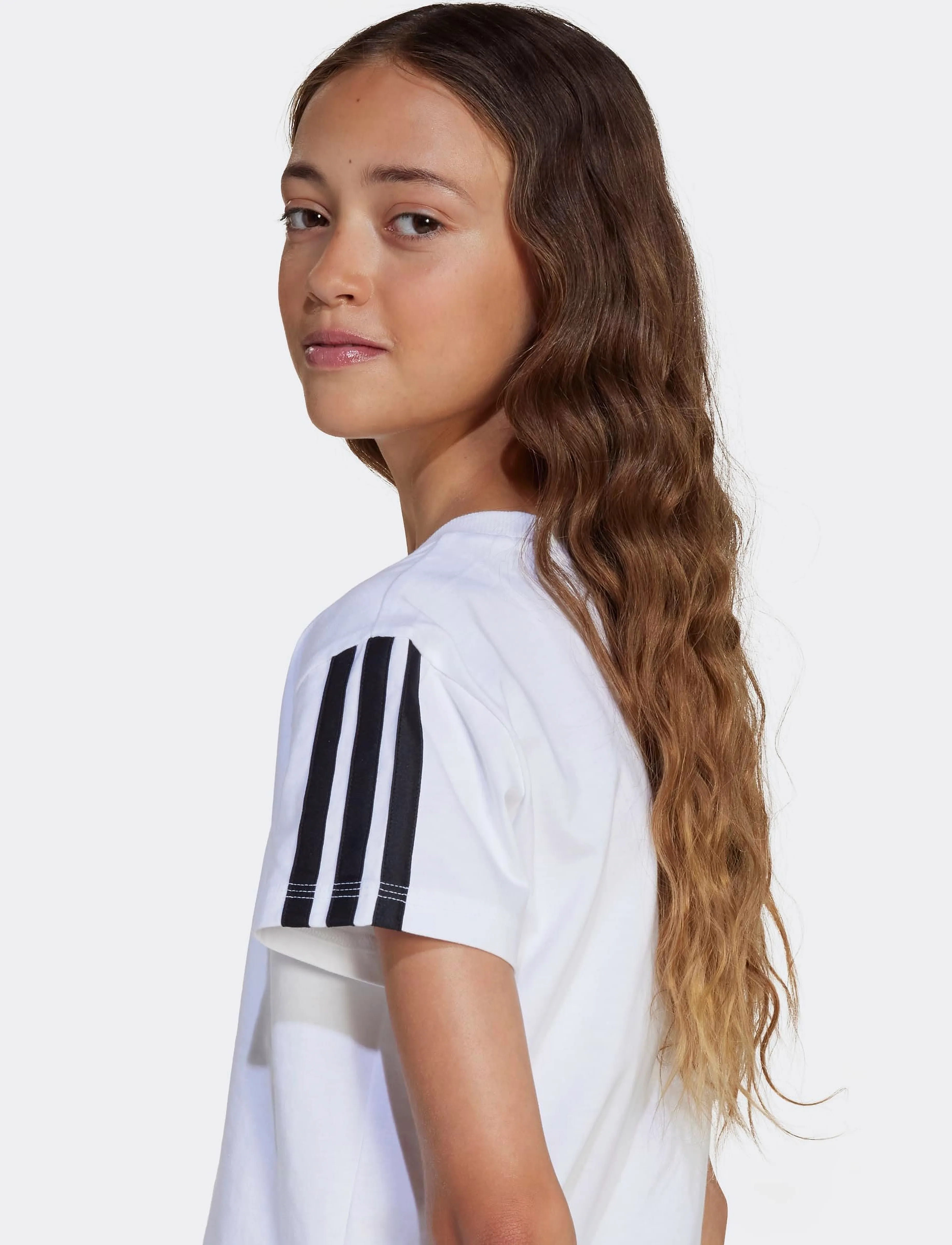 adidas Sportswear - JG 3S TEE 160 - kortærmede t-shirts - white/black - 3