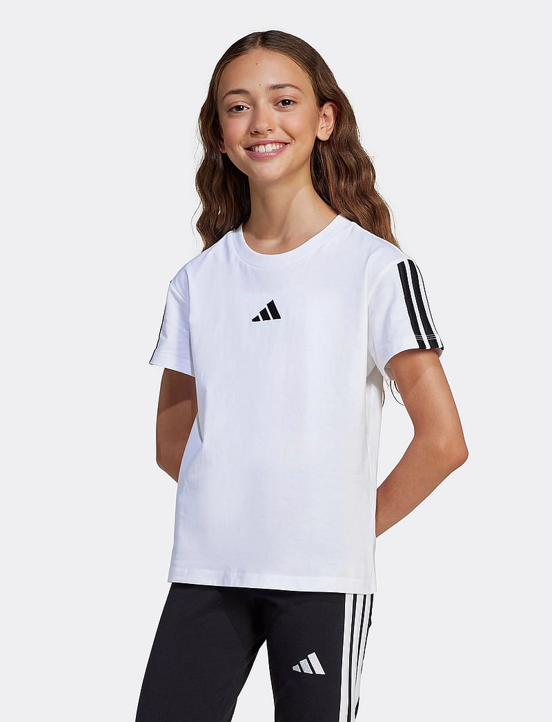 adidas Sportswear - JG 3S TEE 160 - kortærmede t-shirts - white/black - 5