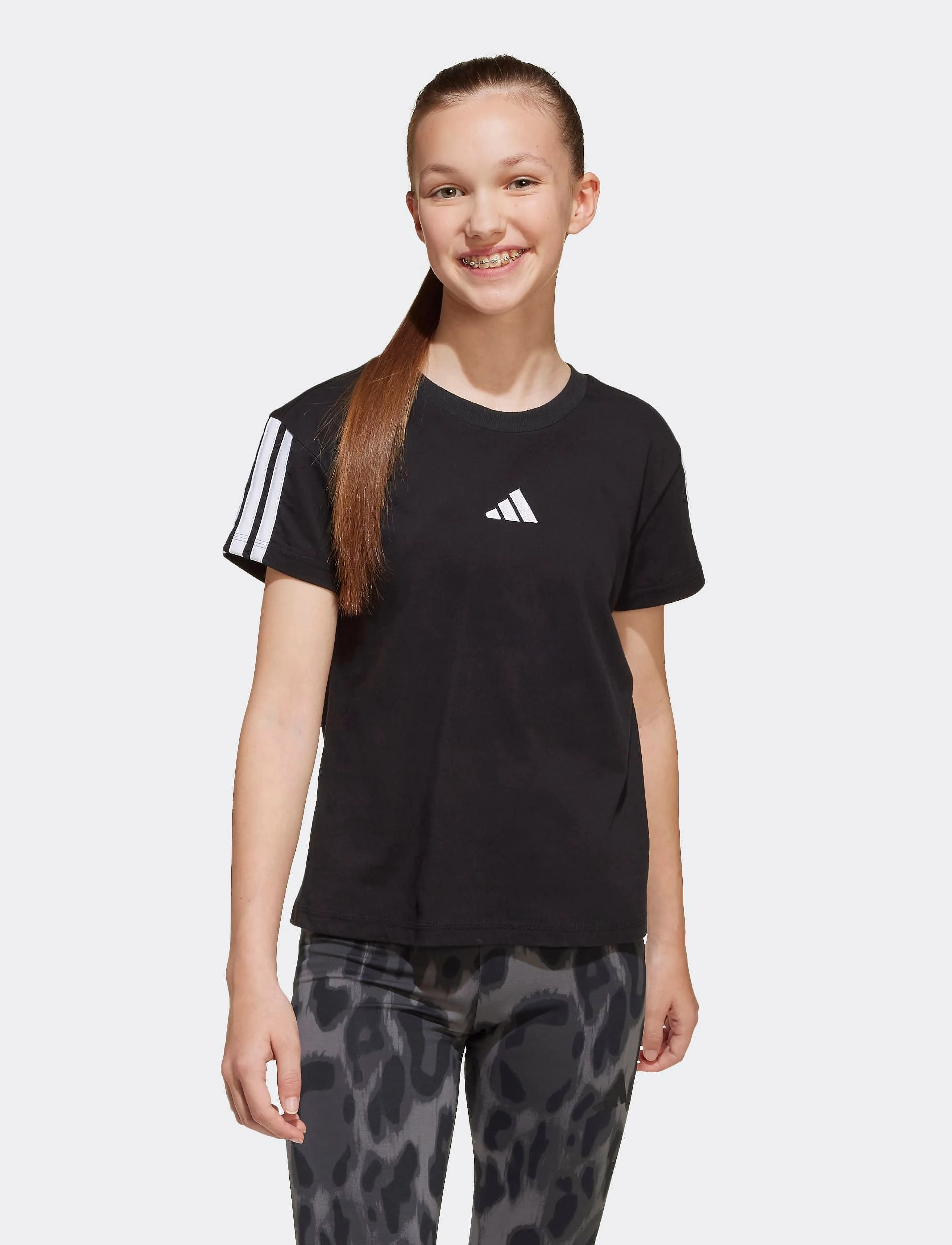 adidas Sportswear Jg 3S Tee 160, 140, Black, T-Shirts > Kortærmede, Børn