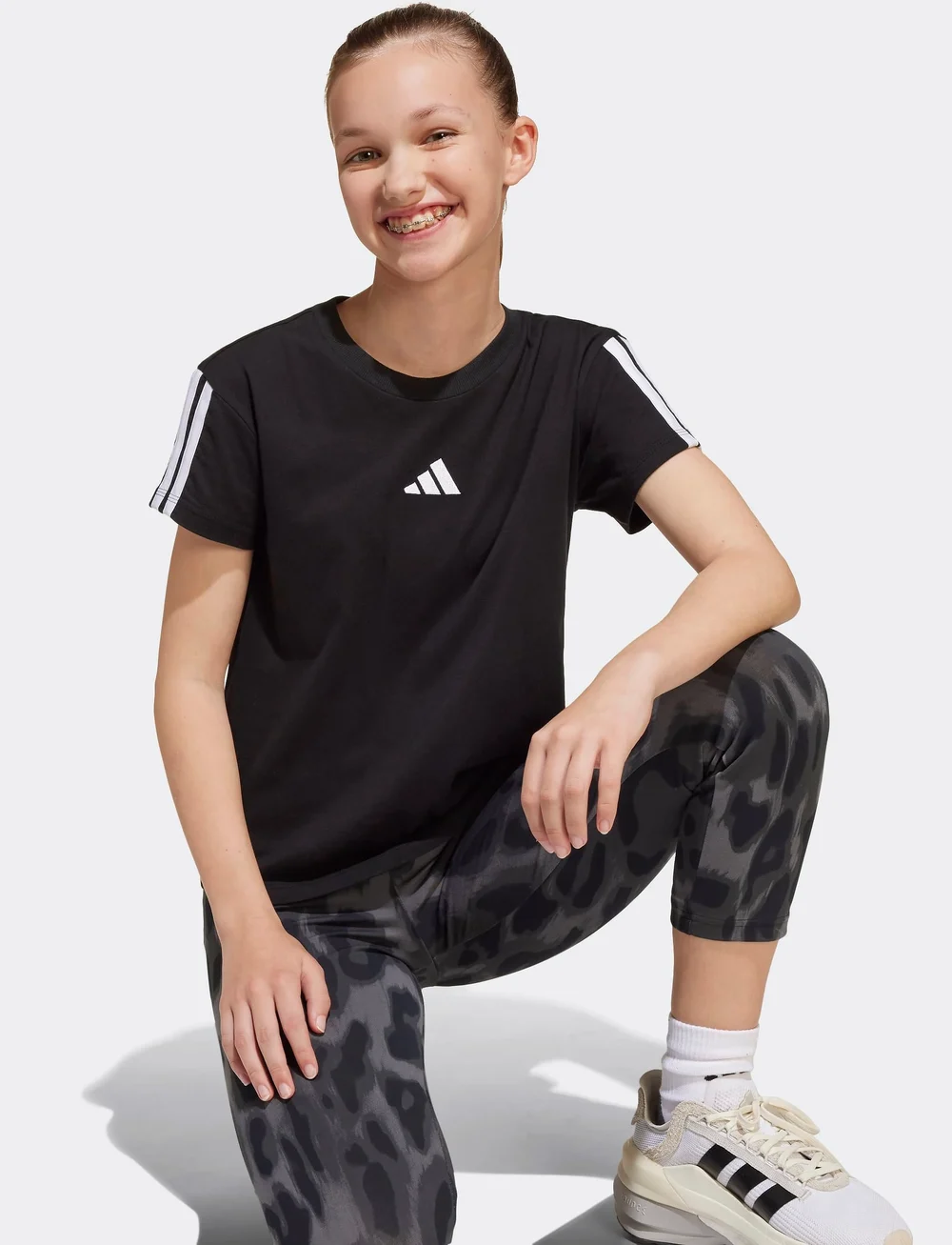 adidas Sportswear - JG 3S TEE 160 - kurzärmelig - black/white - 3
