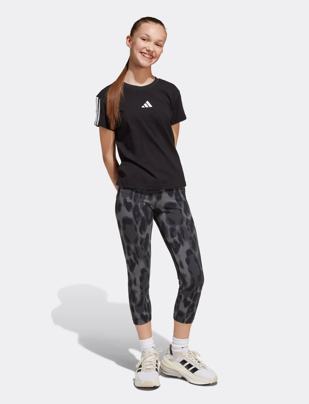 adidas Sportswear - JG 3S TEE 160 - kurzärmelig - black/white - 5