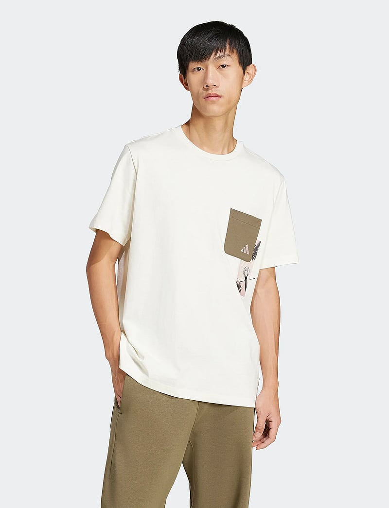 adidas Sportswear - M T LENS PKT T - t-shirts - owhite - 0