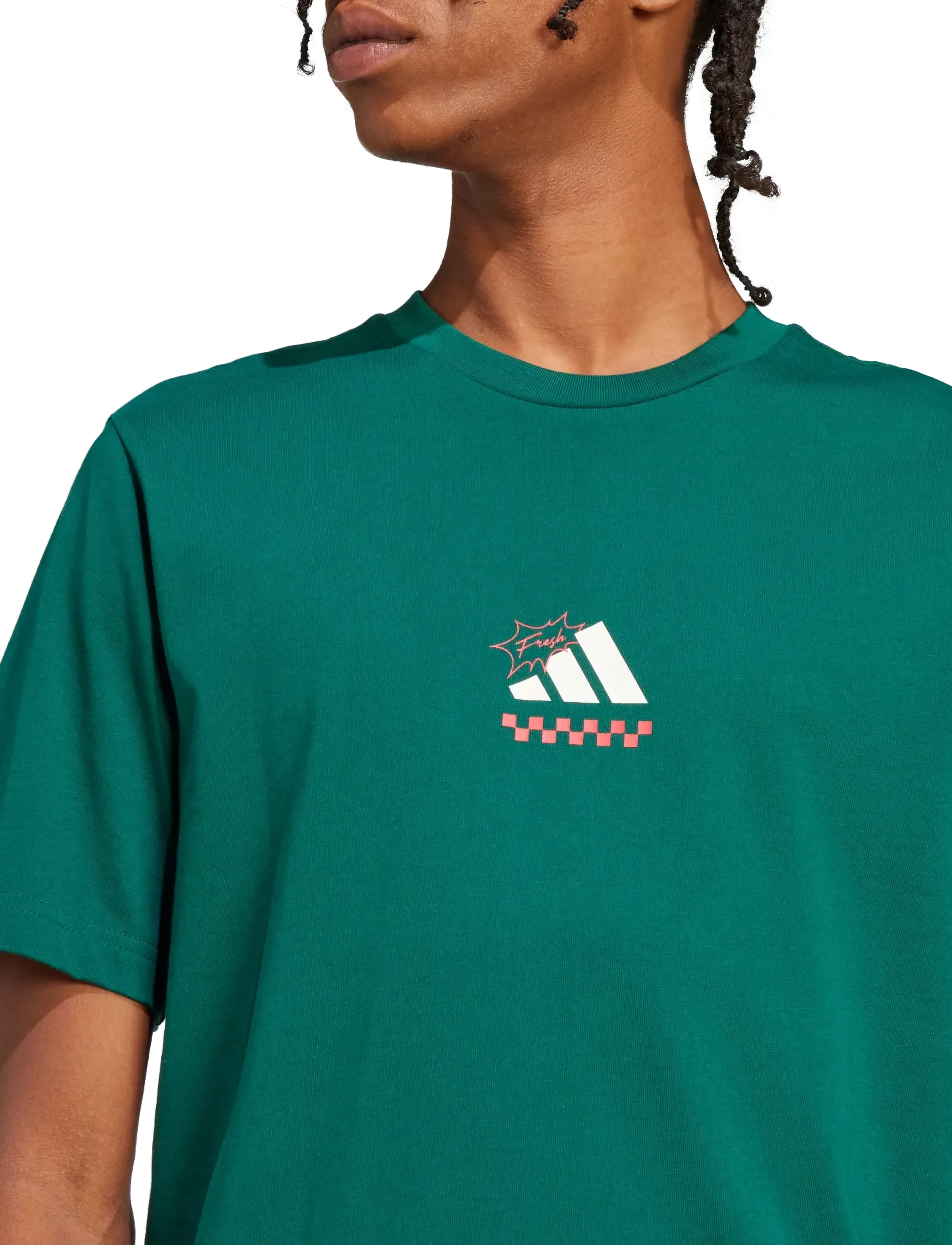 adidas Sportswear M L PIZZA TEE - Streetstyle - CGREEN / green