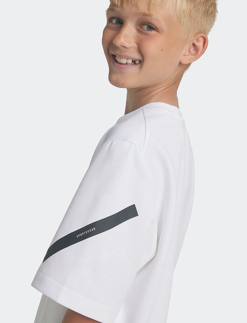 adidas Sportswear - J ZNE TEE - kortärmade t-shirts - white/black - 3