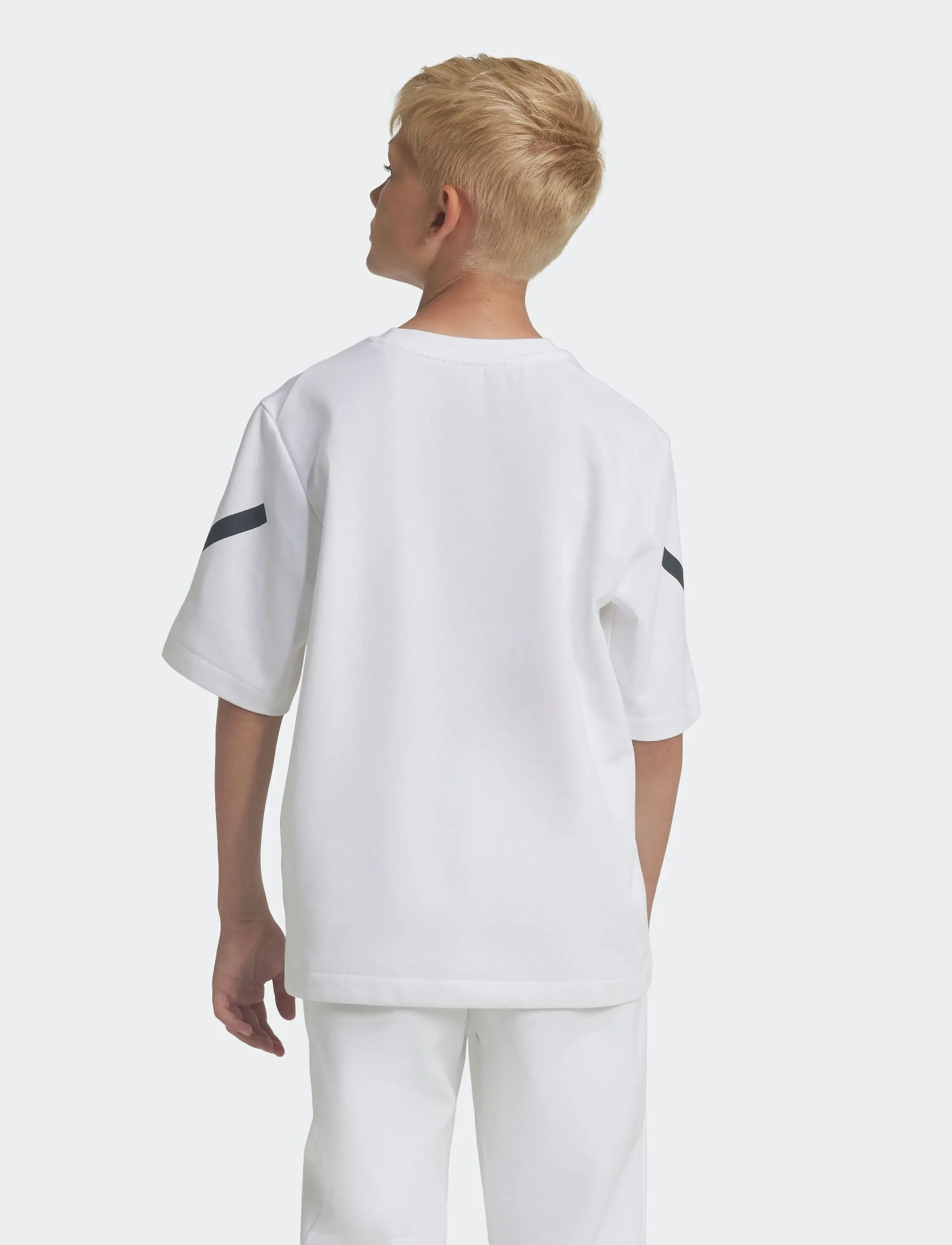 adidas Sportswear - J ZNE TEE - short-sleeved t-shirts - white/black - 4