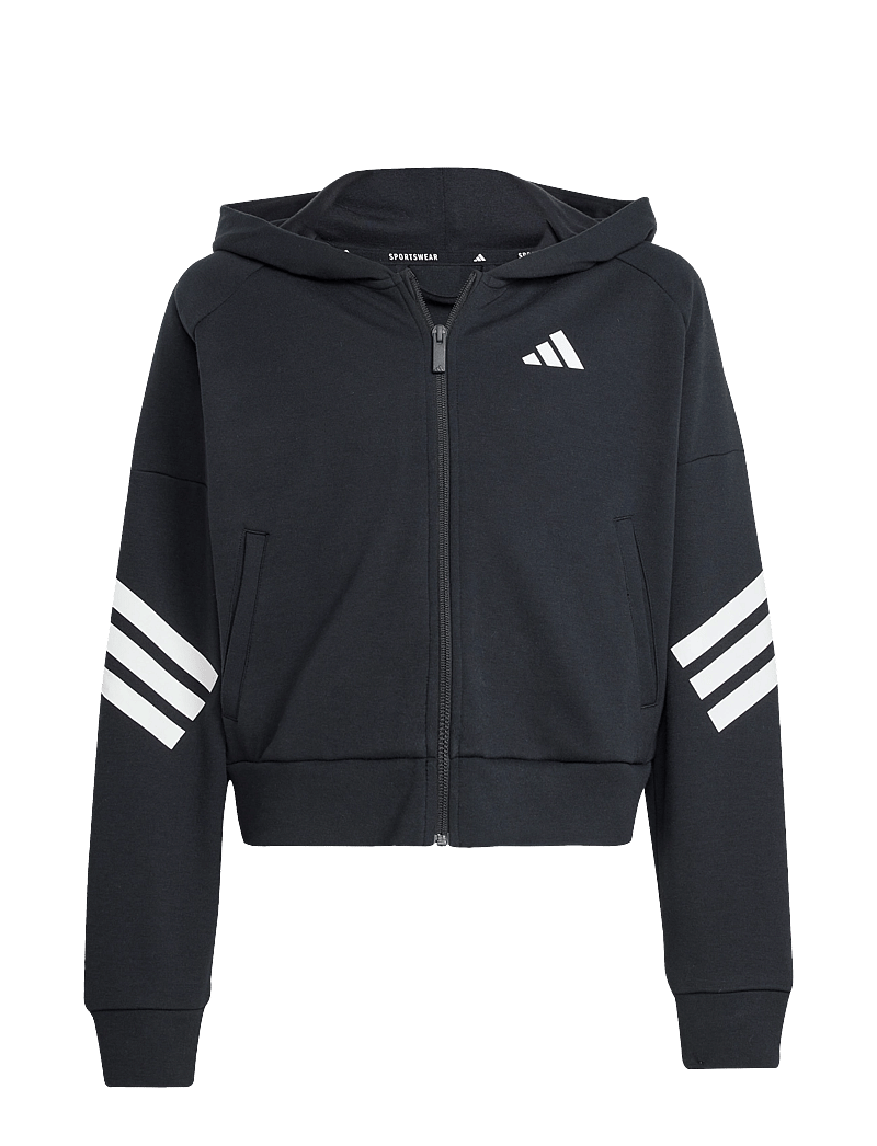 adidas Sportswear - JG FI 3S FZ - kapuzenpullover - black/white - 1