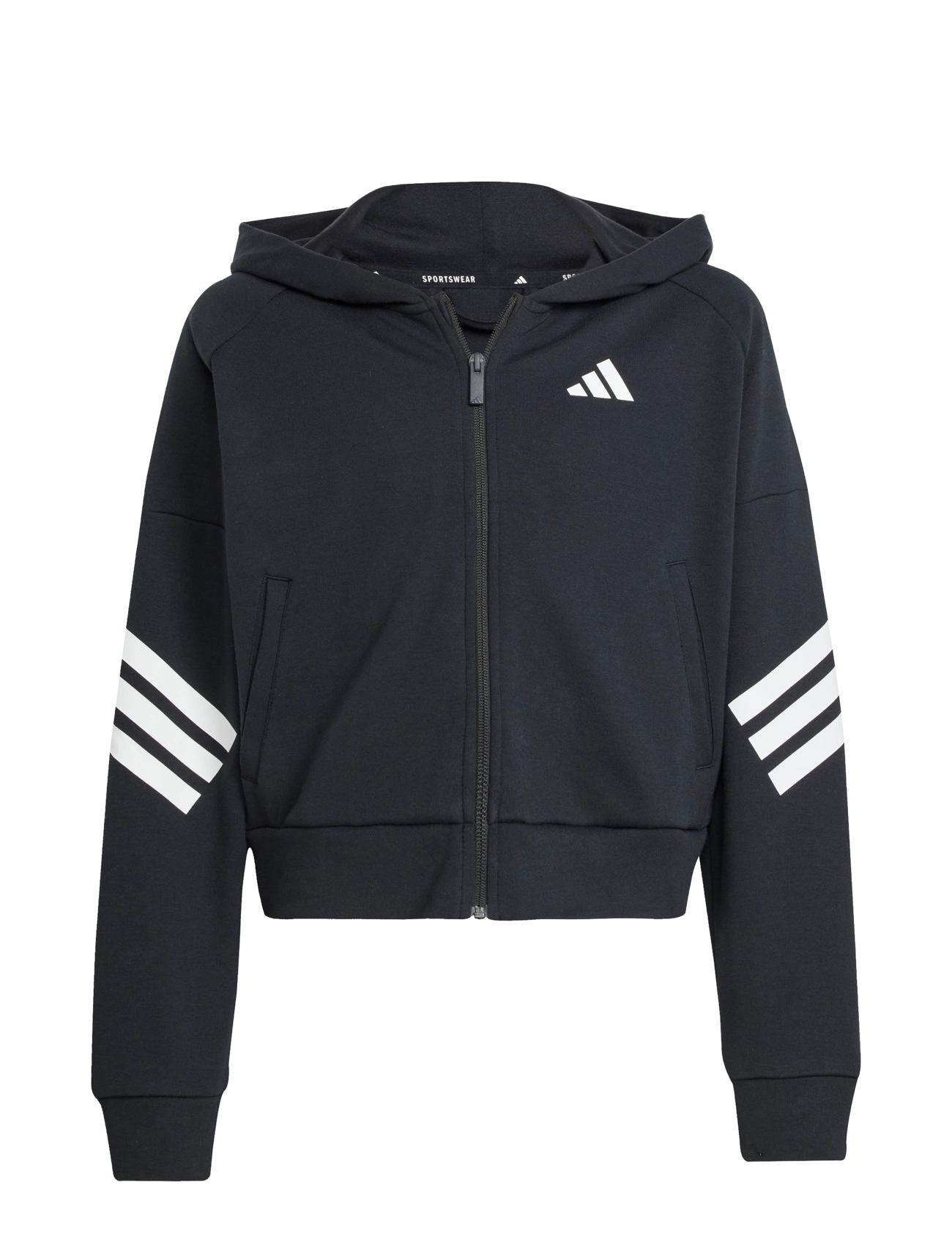 adidas Sportswear JG FI 3S FZ - App deal - BLACK/WHITE / black