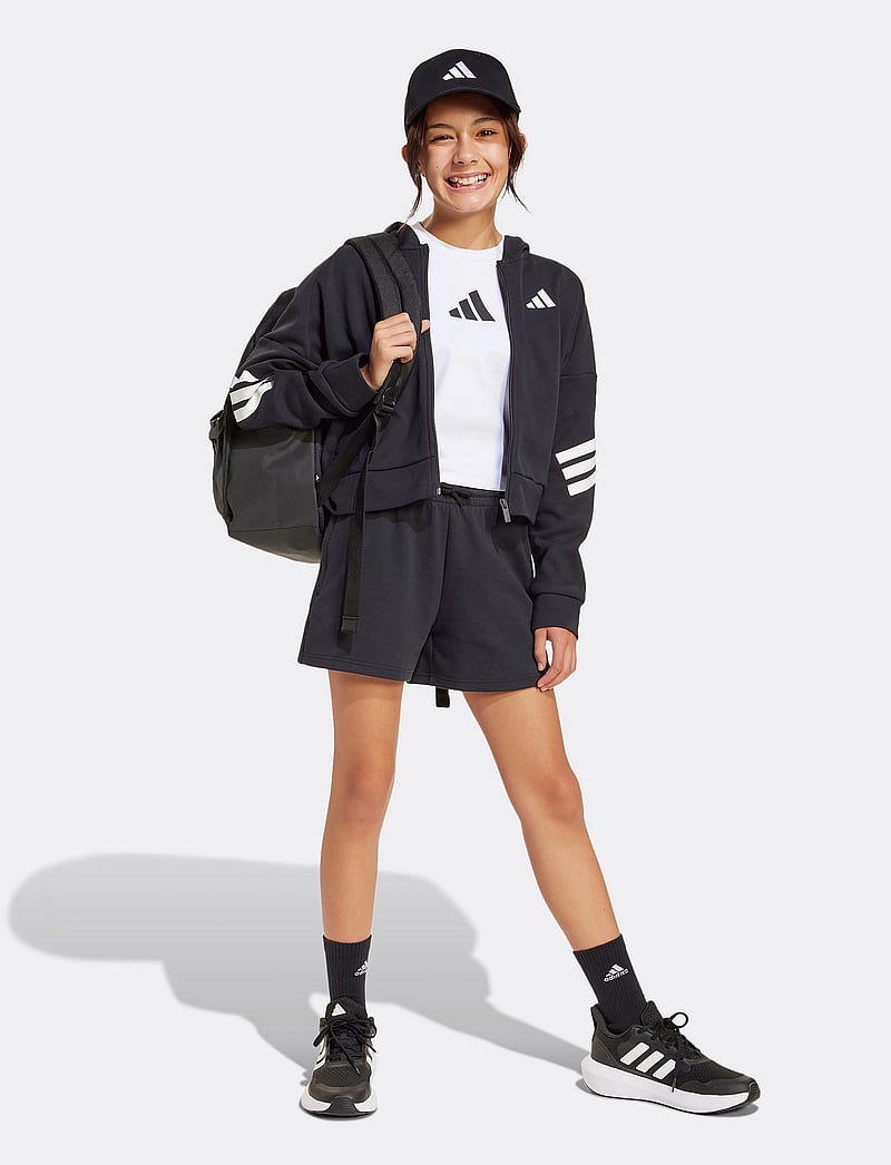 adidas Sportswear - JG FI 3S FZ - kapuzenpullover - black/white - 0