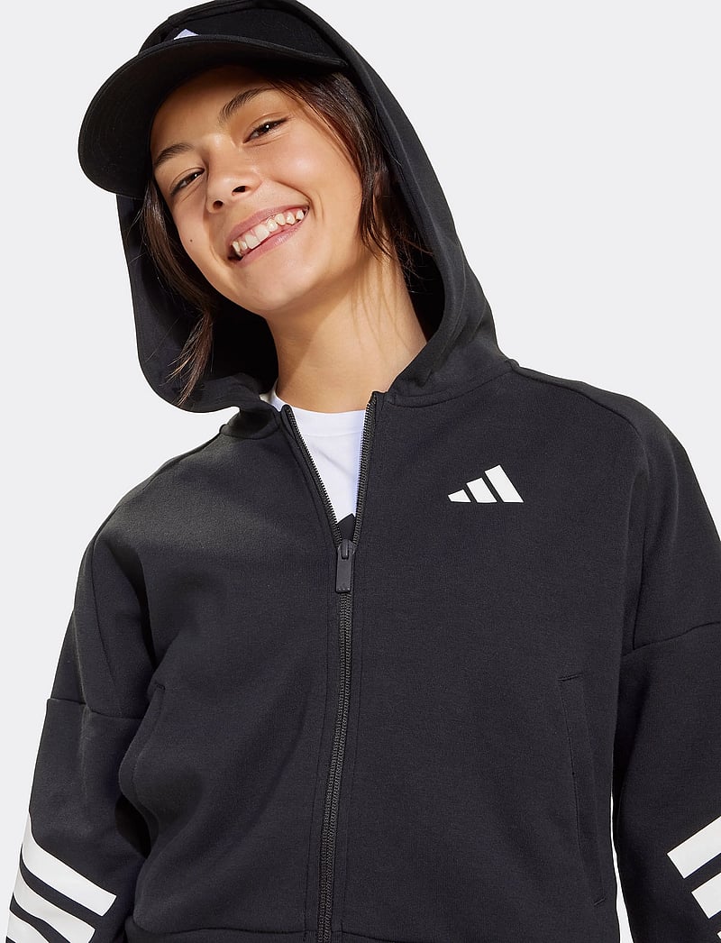 adidas Sportswear - JG FI 3S FZ - kapuzenpullover - black/white - 3