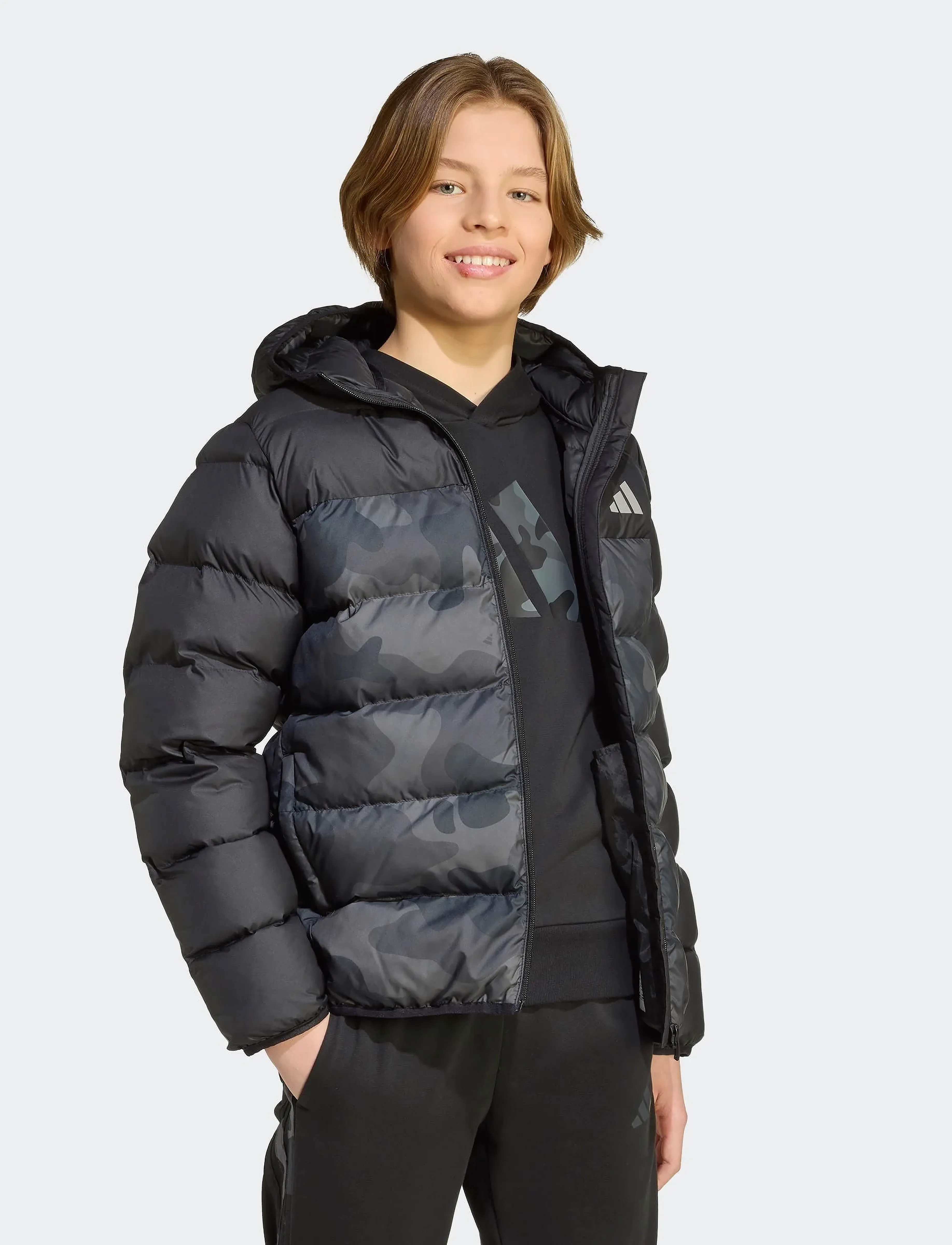 adidas Sportswear - J SD AOP JKT - striukės su izoliacija - black - 4