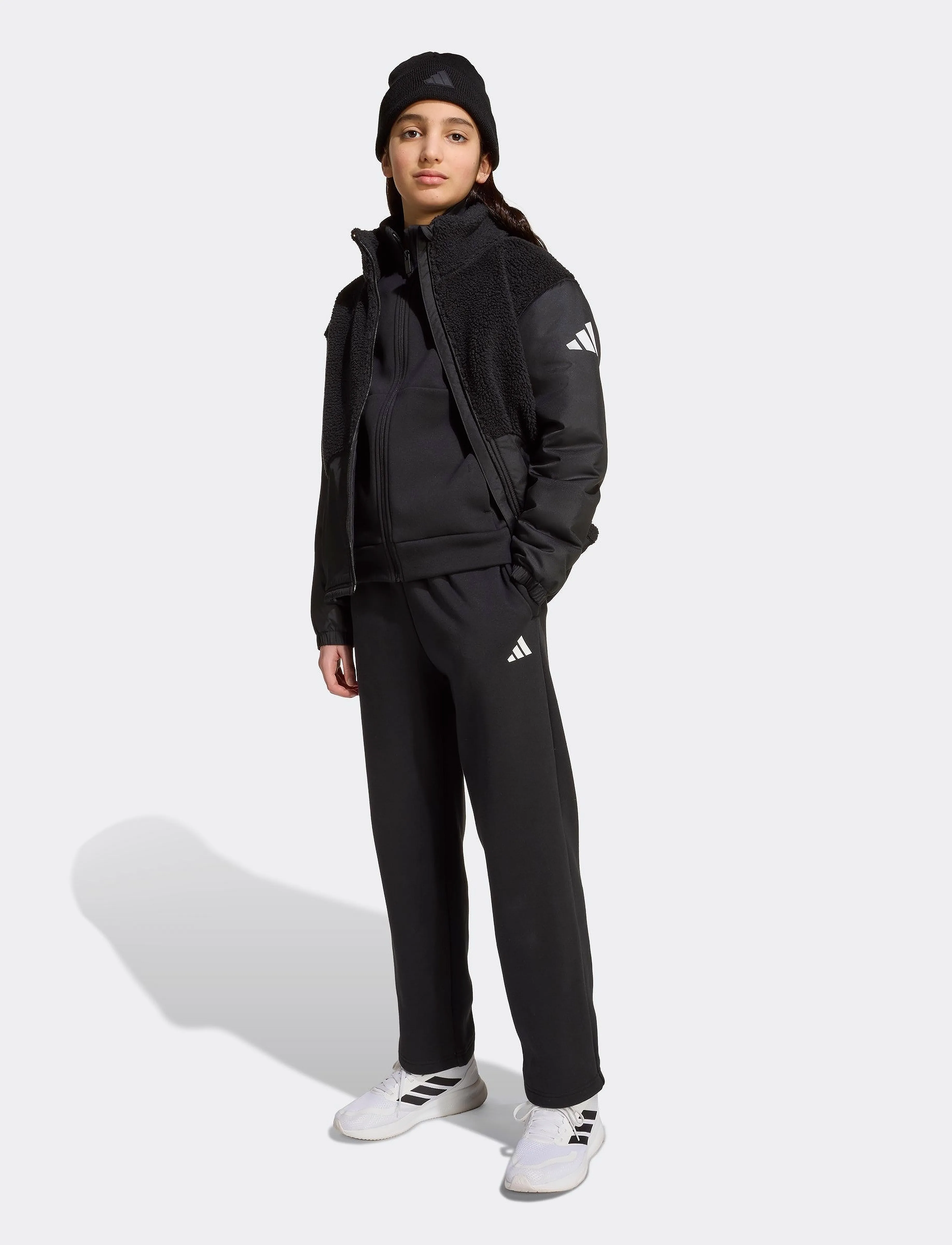 adidas Sportswear - J SHERPA JKT - einangraðir jakkar - black/white - 4