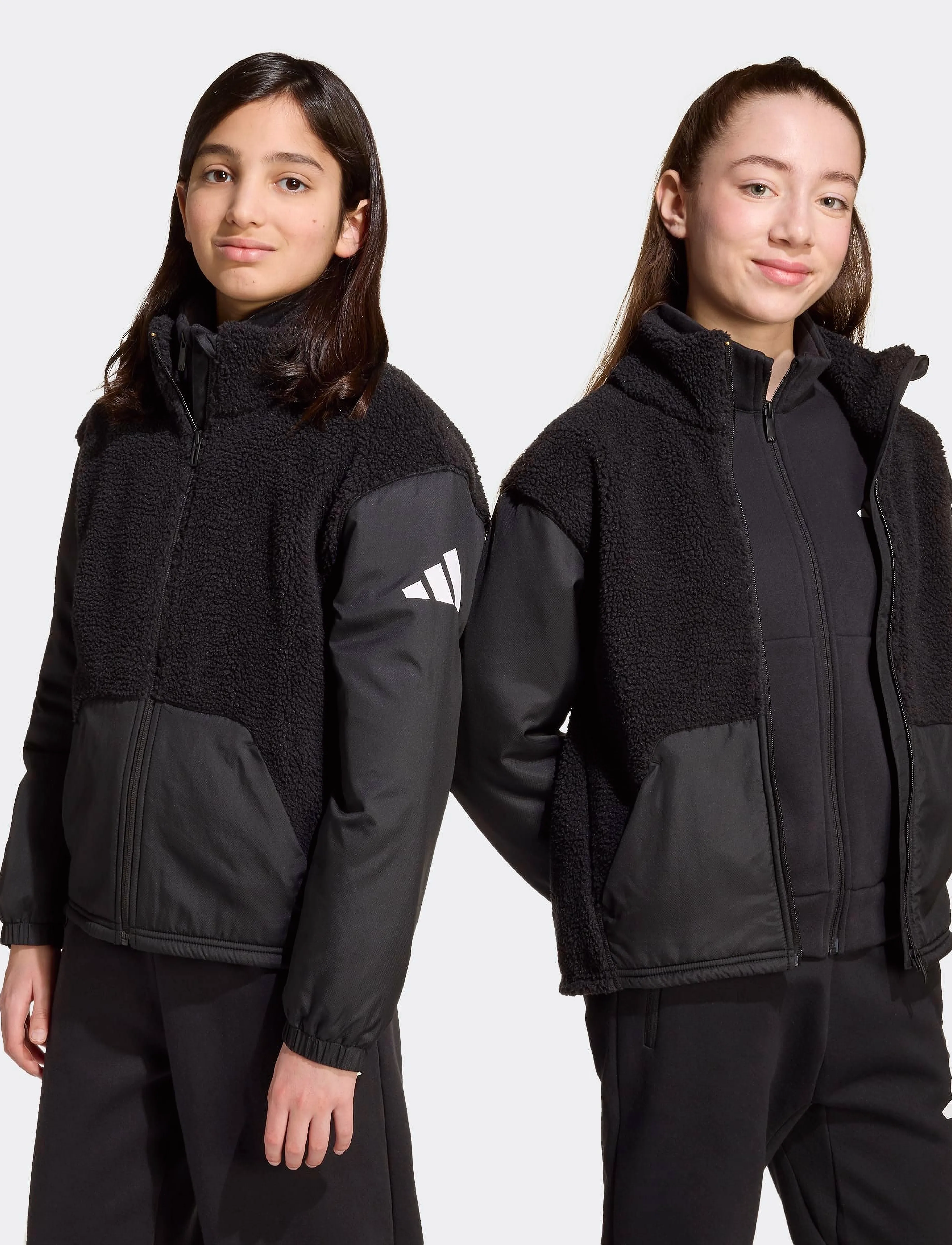 adidas Sportswear - J SHERPA JKT - einangraðir jakkar - black/white - 5