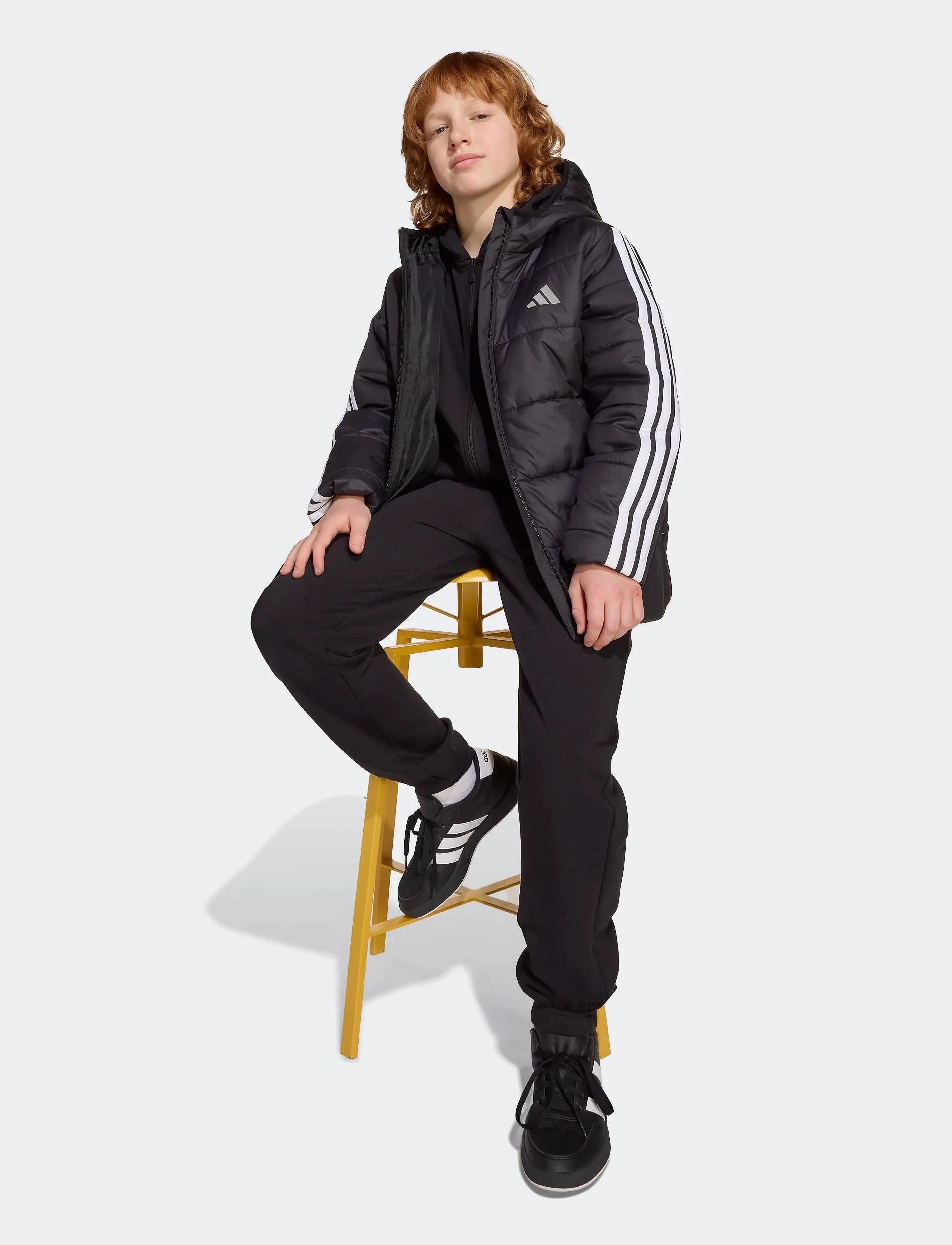 adidas Sportswear J Ess 3S Jkt, Børn, Pufferjakke, Sort, Str: 152