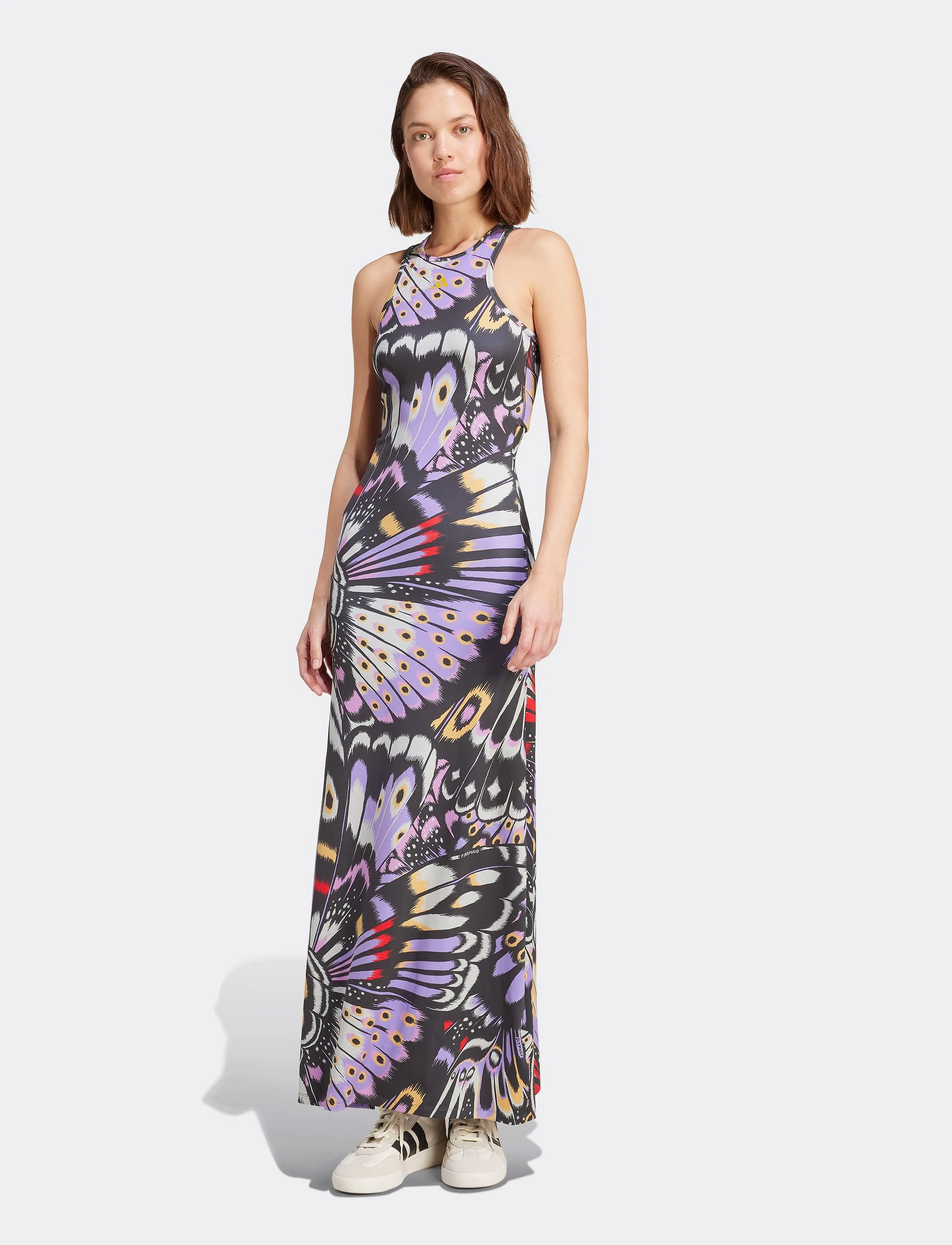 adidas Sportswear FARM PRM DRESS - Jurken - BLACK/PREPUR/LUSRED / multi