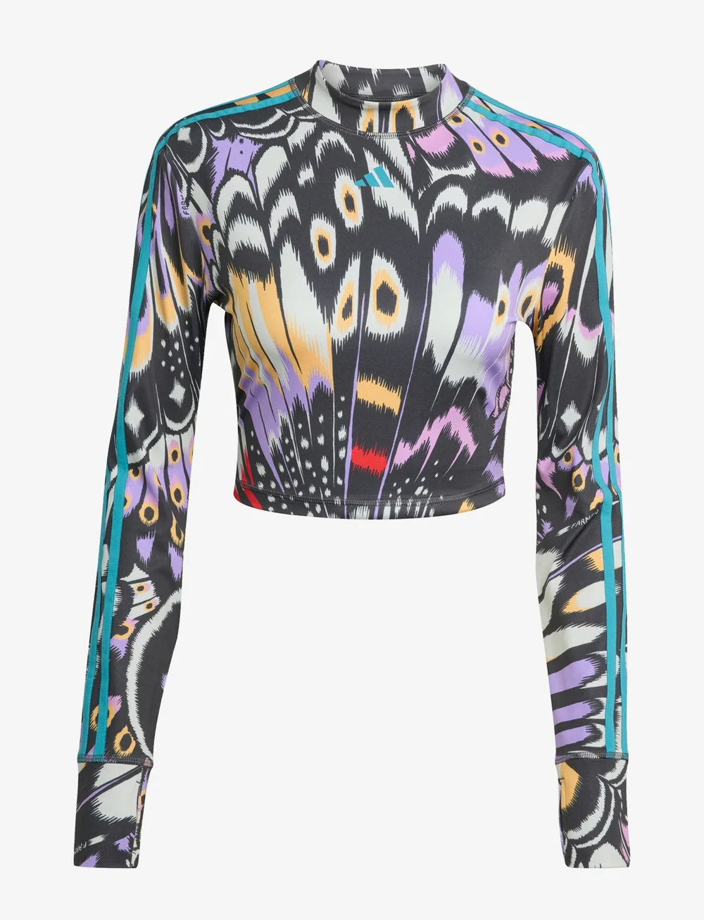 adidas Sportswear - FARM LONGSLEEVE - crop tops - black/prepur/lusred - 1