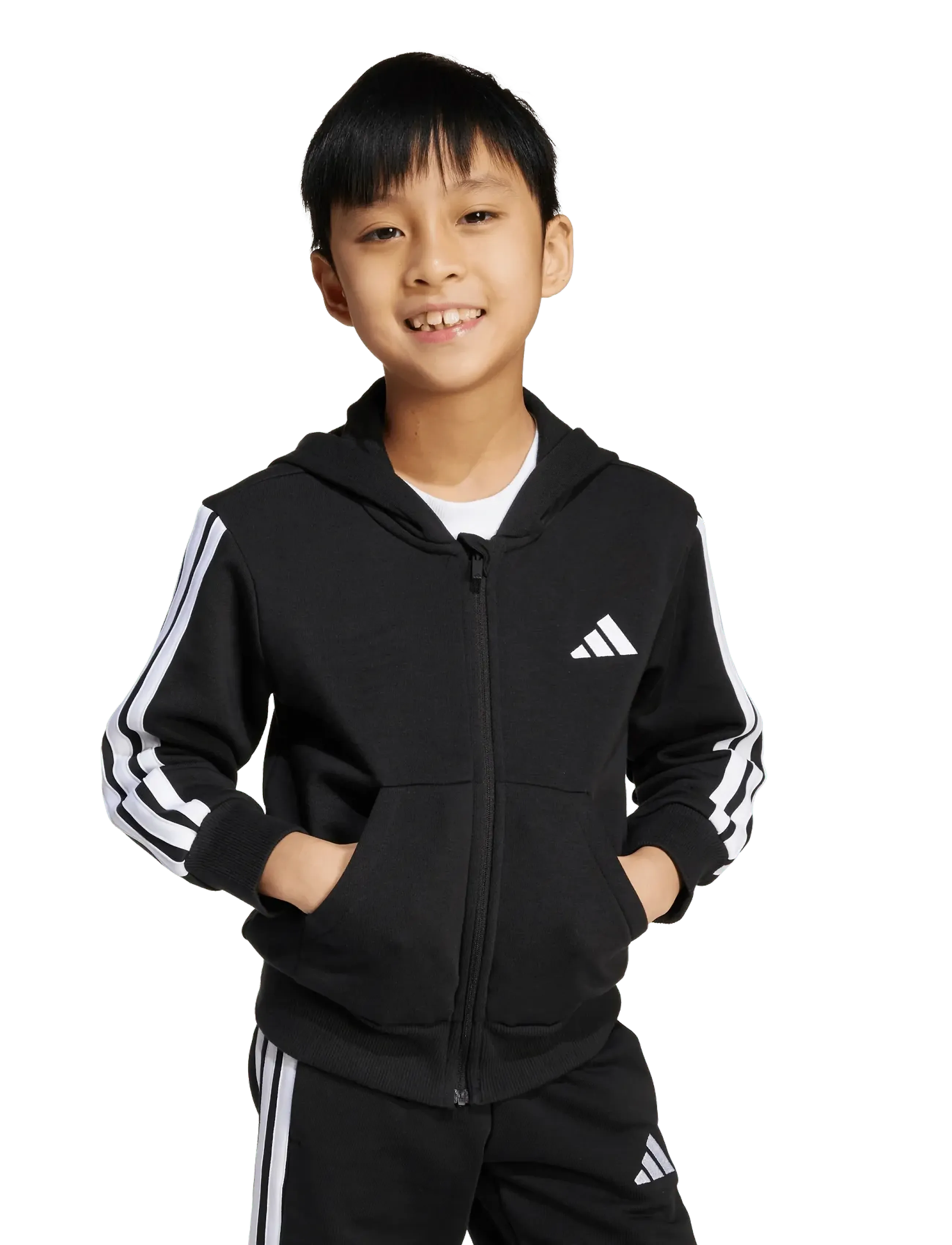 adidas Sportswear - LK 3S FL FZ HD - hættetrøjer - black/white - 4