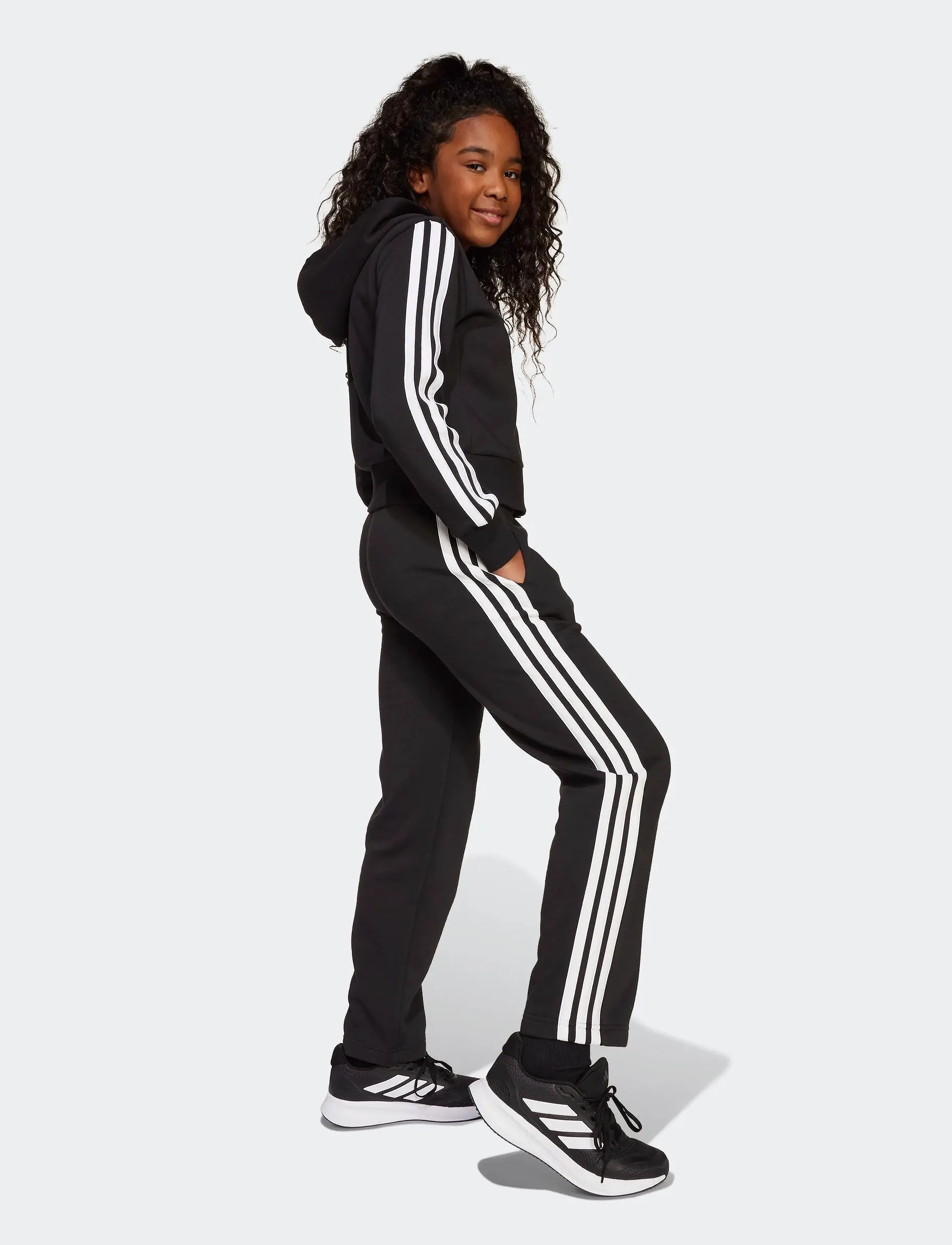 adidas Sportswear - JG 3S FL TS 240 - trainingsanzug - black/white - 4