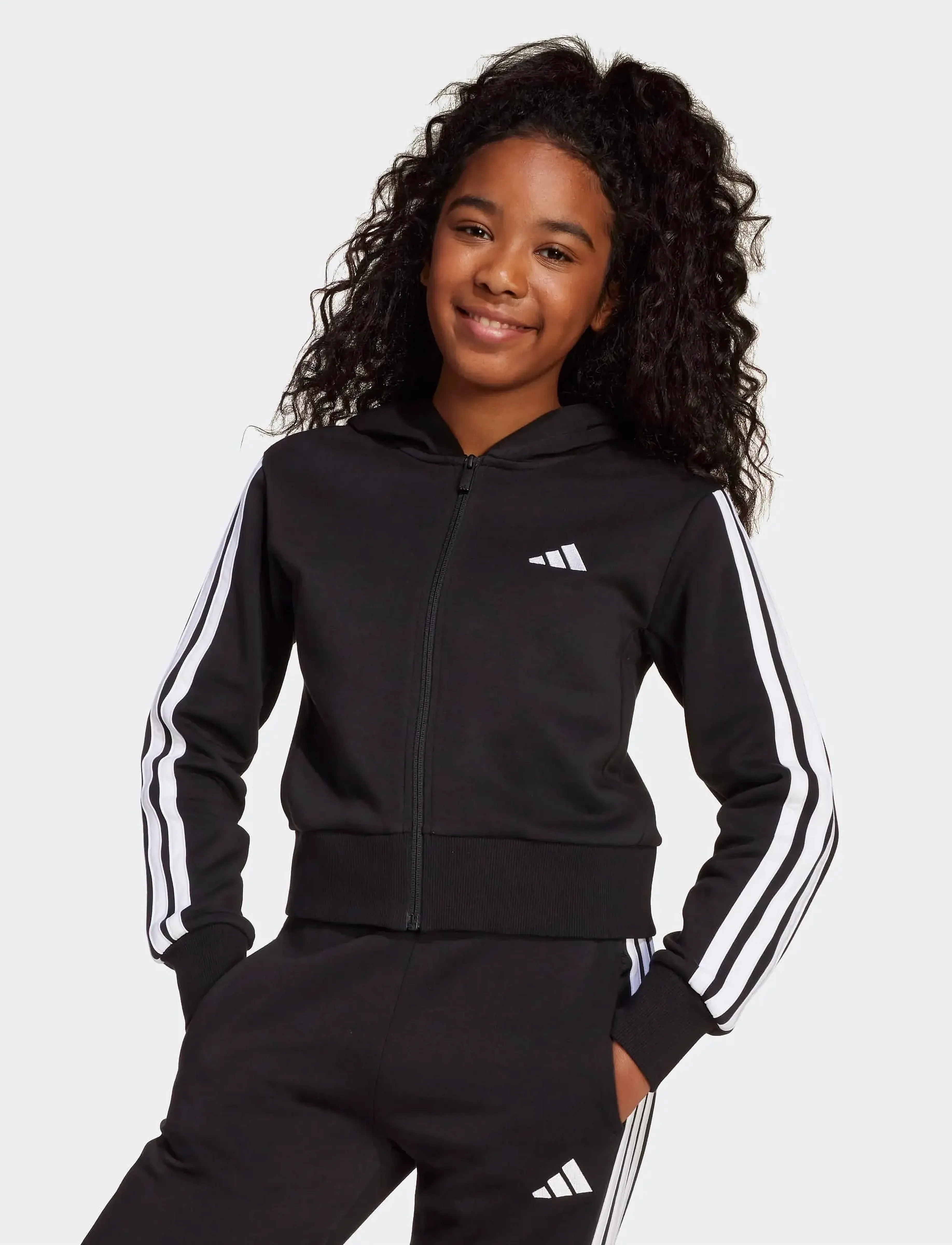 adidas Sportswear - JG 3S FL TS 240 - trainingsanzug - black/white - 5