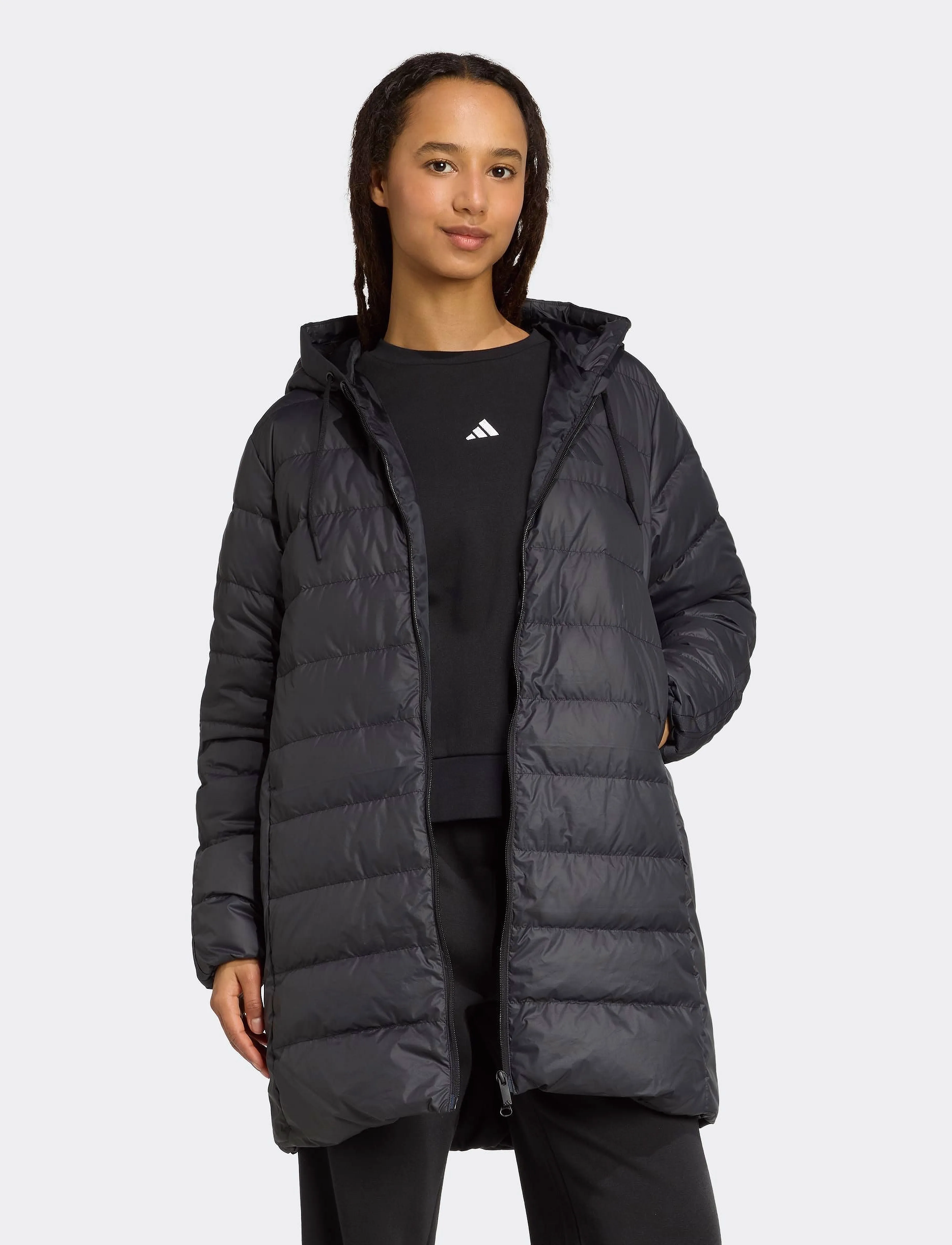 adidas Sportswear - W ESS 3S L D HP - parkatakit - black - 5