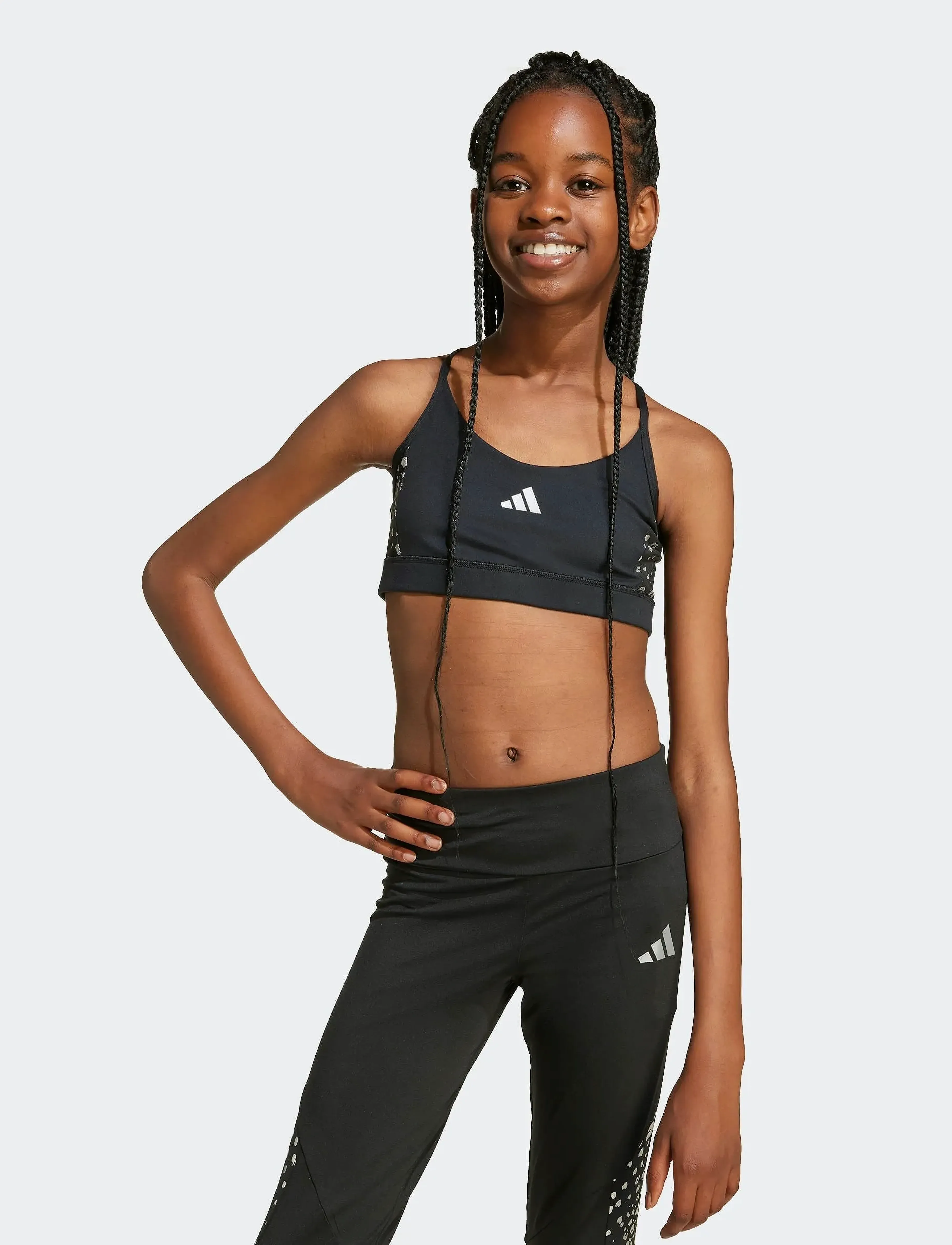 adidas Sportswear JG TR-ES GL BRA - Oberteile & T-Shirts - BLACK/SILVMT / black