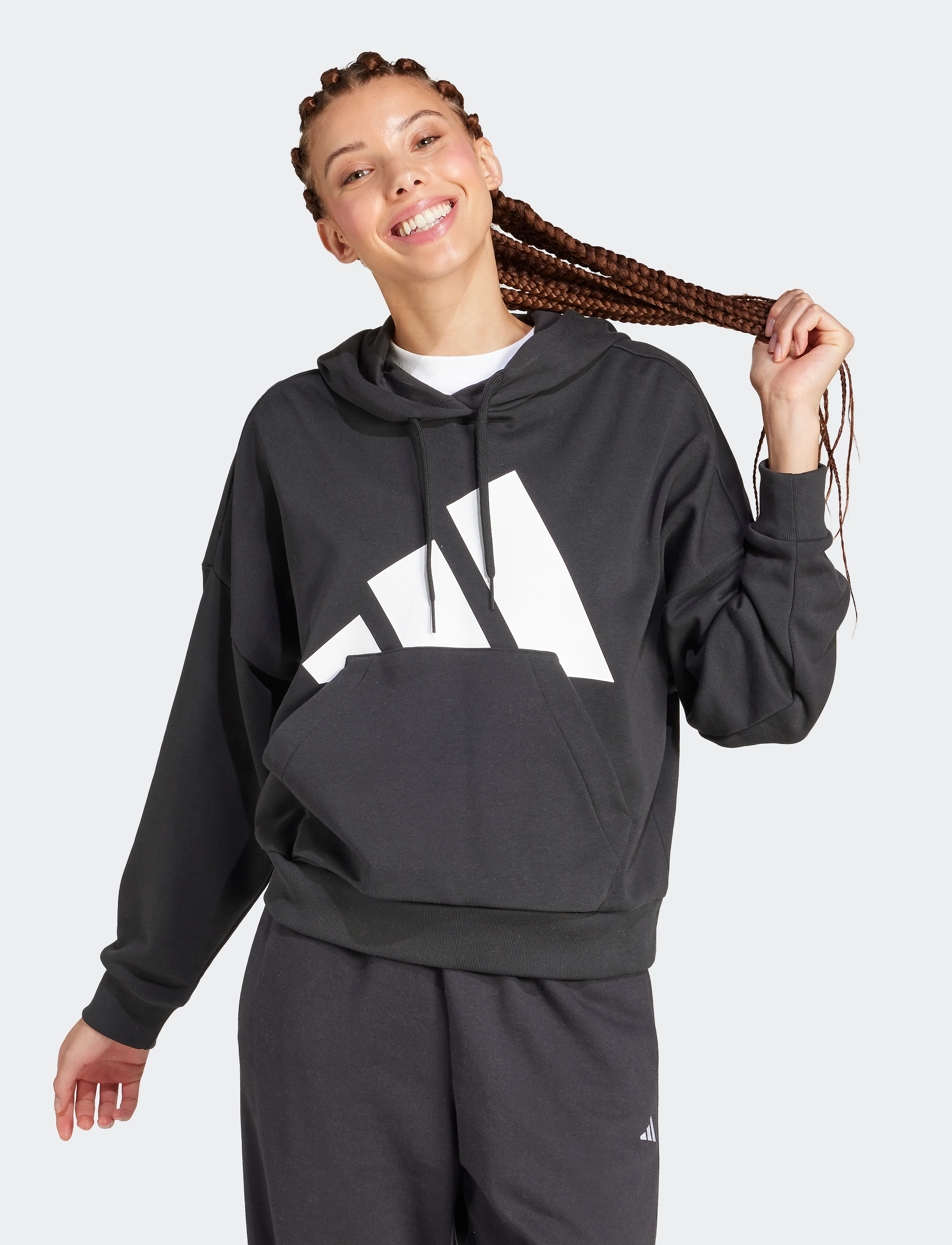 adidas Sportswear - W BL FT HD - kapuutsiga dressipluusid - black/white - 4