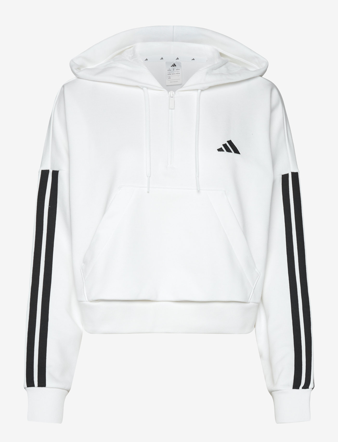 adidas Sportswear - W 3S FT QZ HD - huvtröjor - white/black - 1