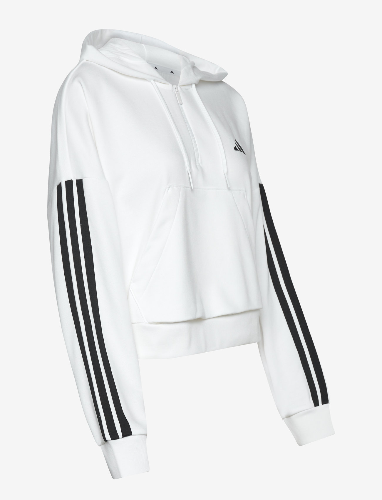 adidas Sportswear - W 3S FT QZ HD - huvtröjor - white/black - 4