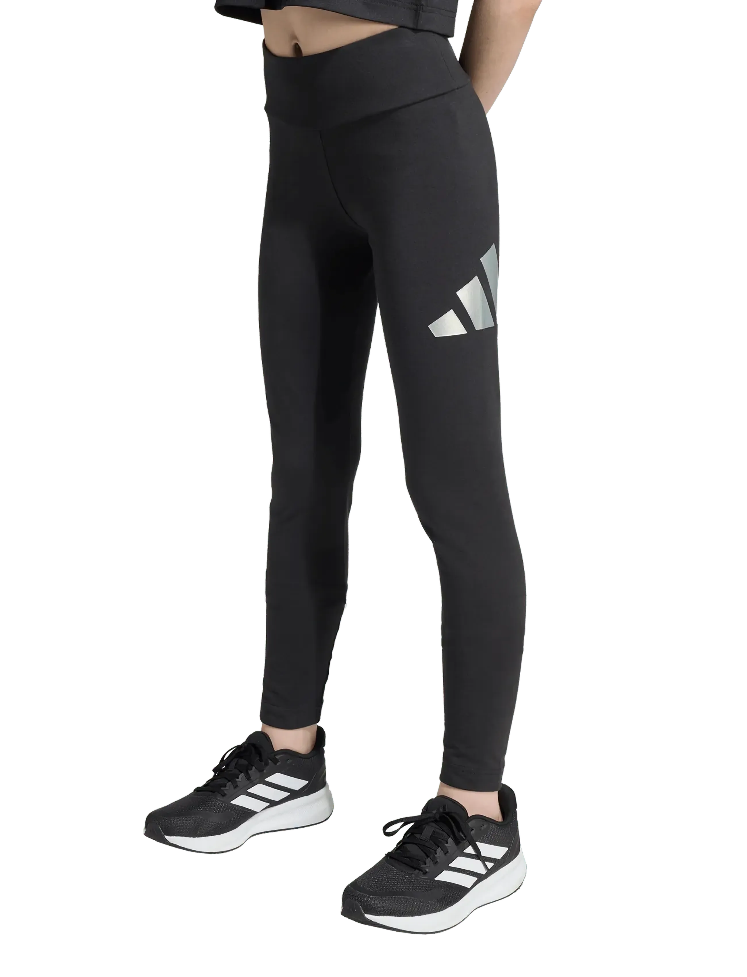 adidas Sportswear JG GLAM LEG - Leggings - BLACK/SILVMT / black