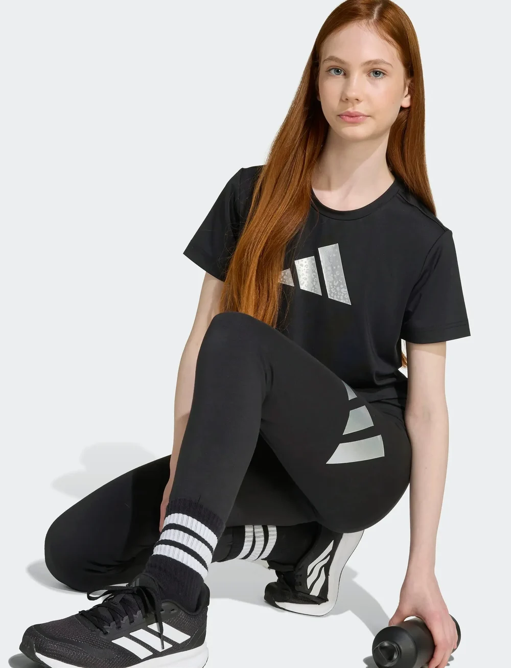 adidas Sportswear - JG GLAM LEG - retuusid - black/silvmt - 3