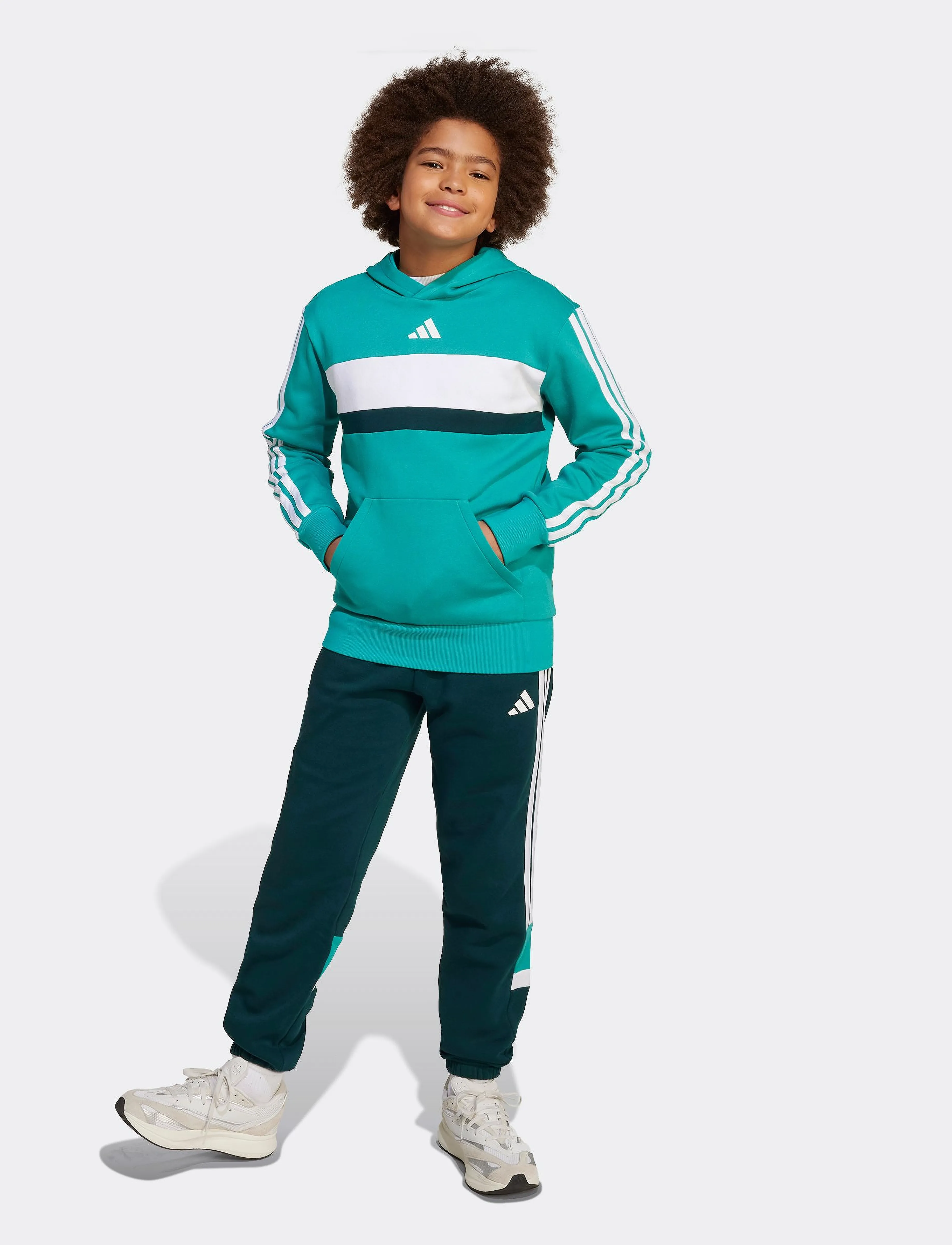 adidas Sportswear J 3S TIB FL HD - Överdelar - PURTEA/AURIVY/WHITE / blue