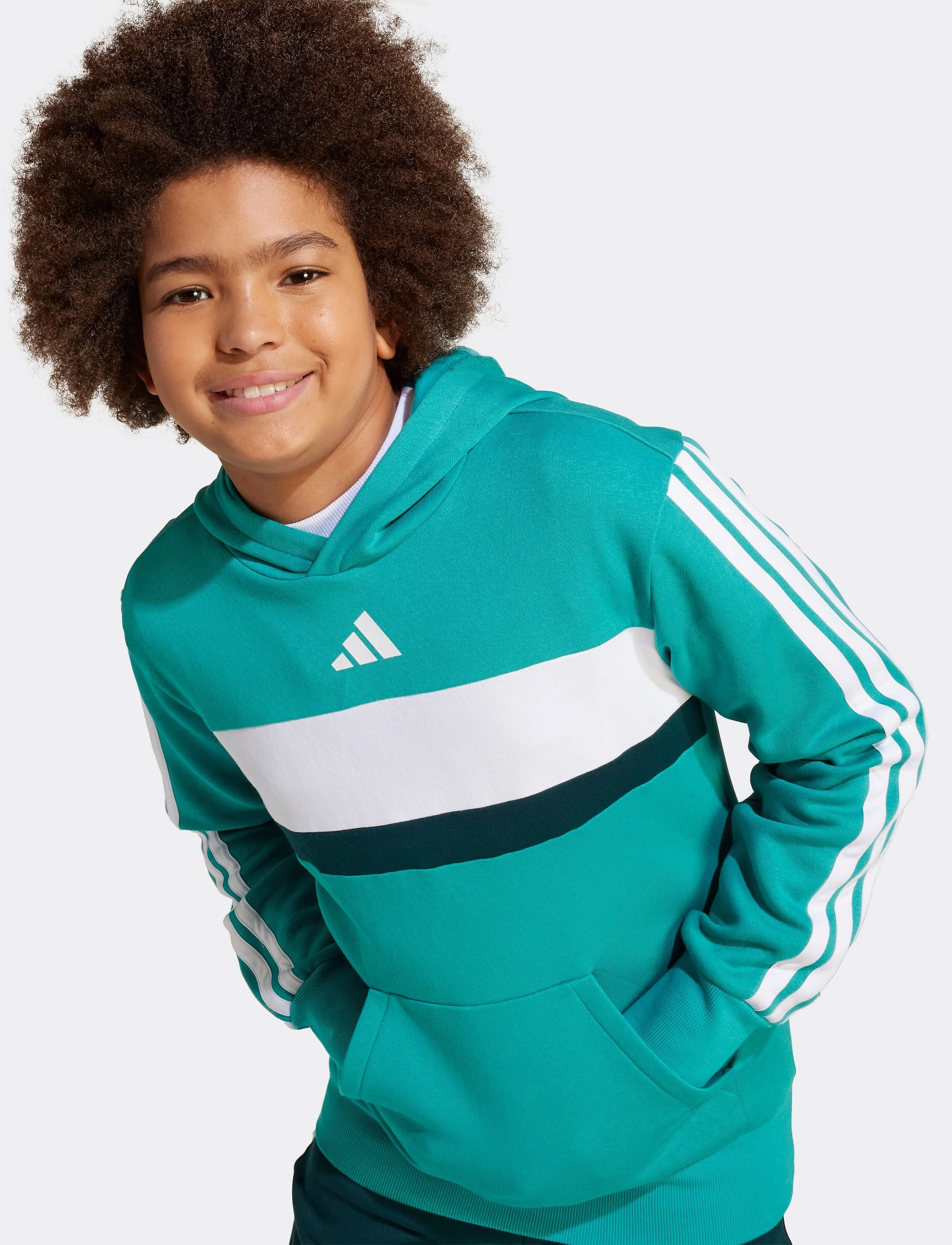 adidas Sportswear - J 3S TIB FL HD - hættetrøjer - purtea/aurivy/white - 3