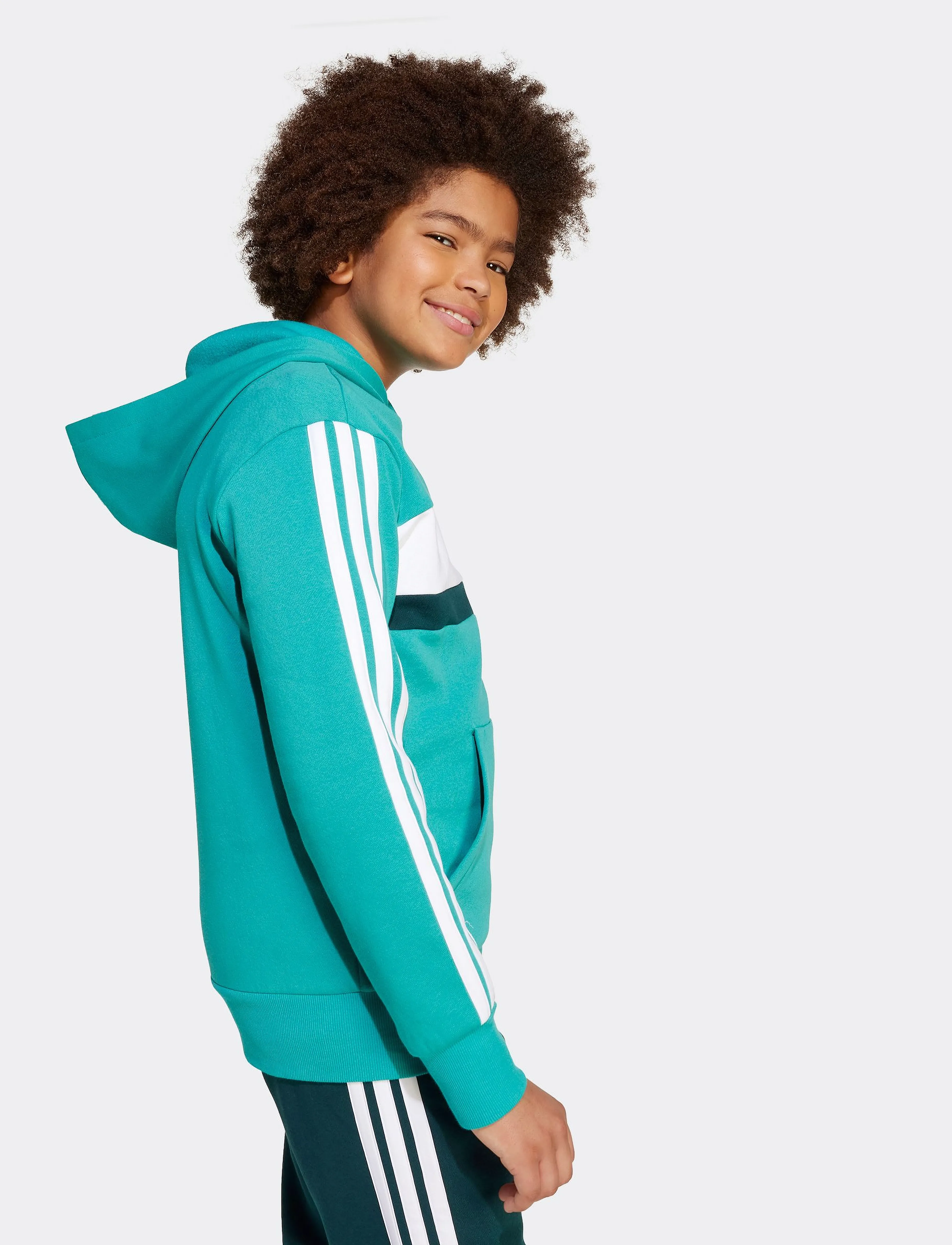 adidas Sportswear - J 3S TIB FL HD - hættetrøjer - purtea/aurivy/white - 5