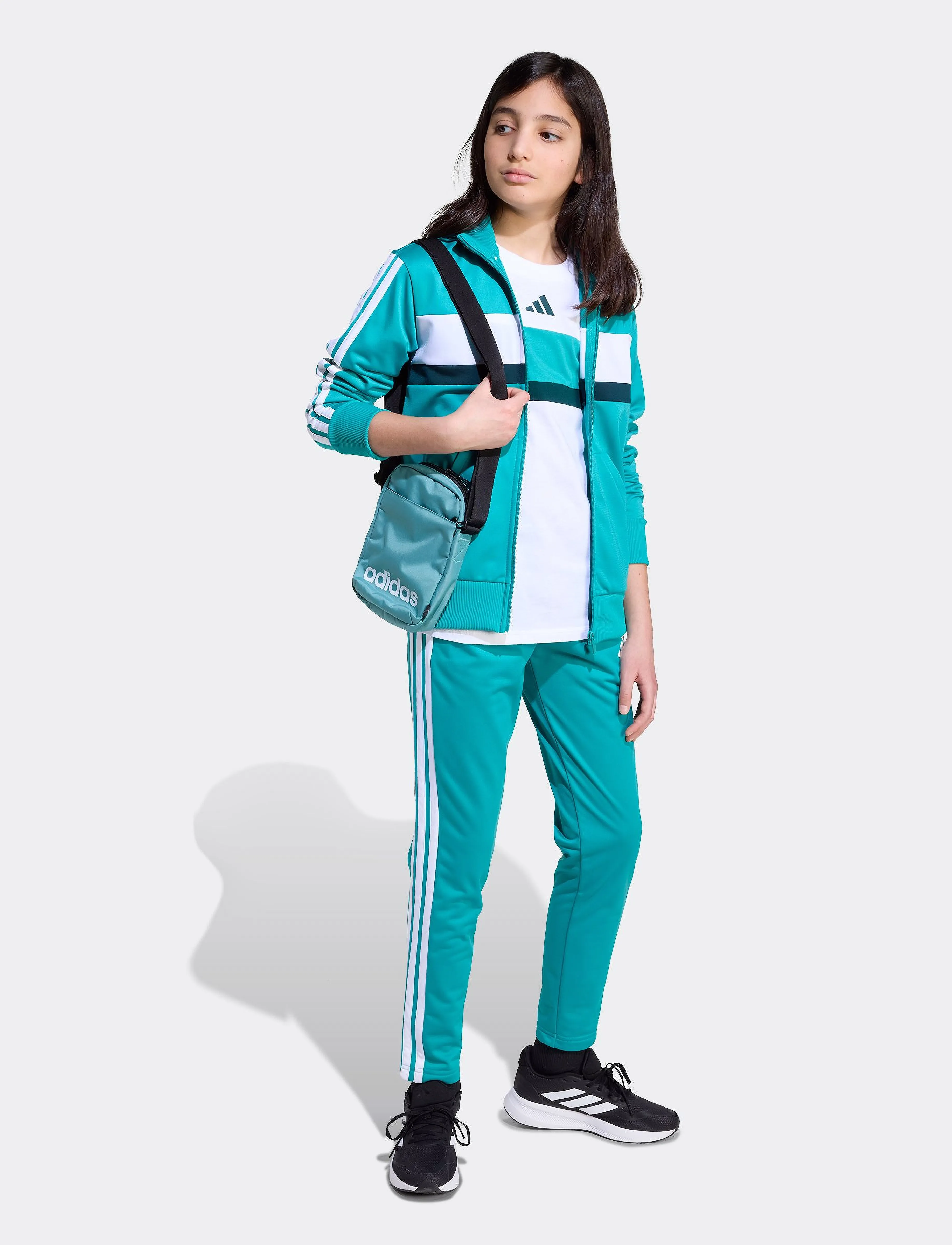 adidas Sportswear J 3S TIBERIO TS - Tracksuits - PURTEA/AURIVY/WHITE / blue