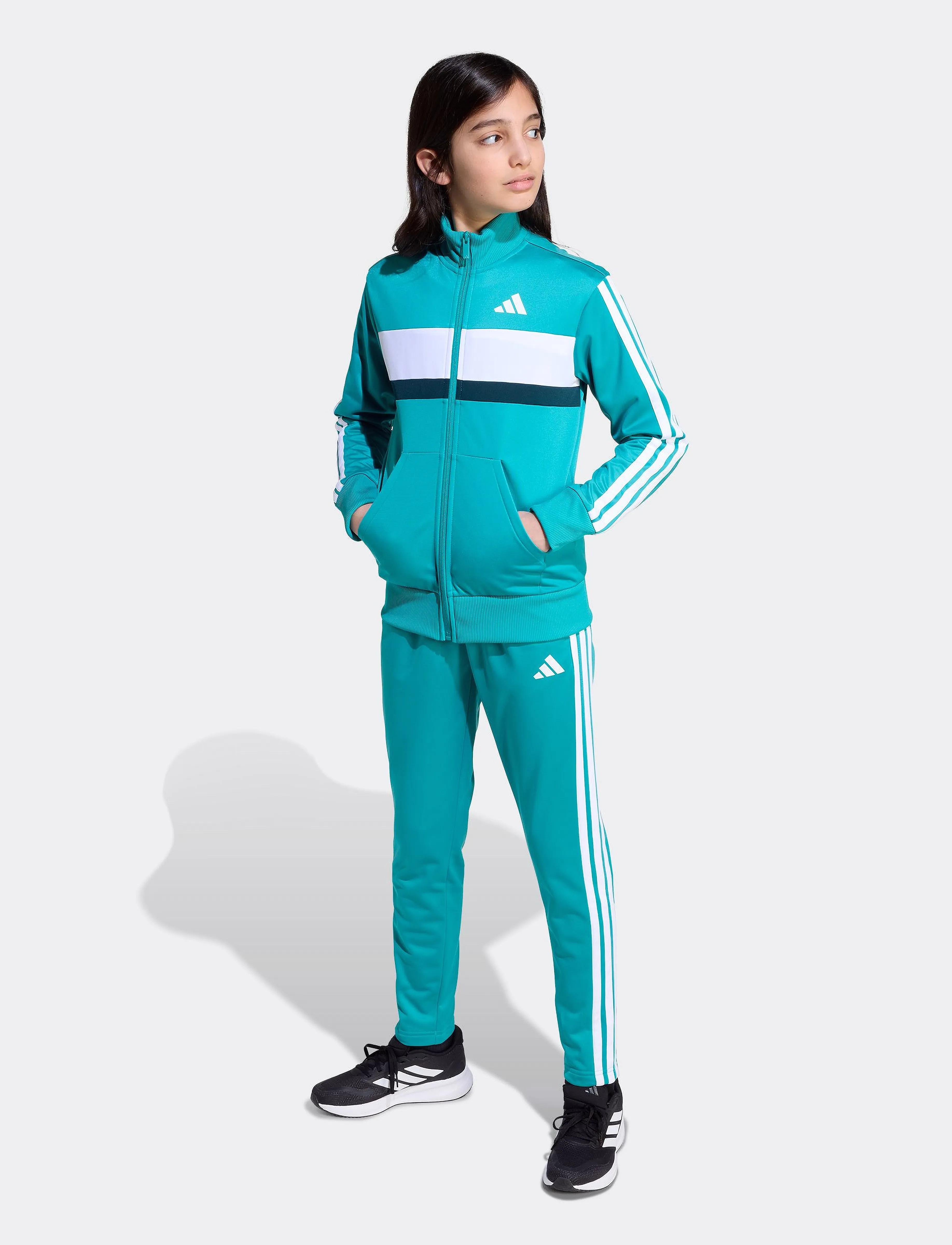 adidas Sportswear - J 3S TIBERIO TS - trainingsanzug - purtea/aurivy/white - 3